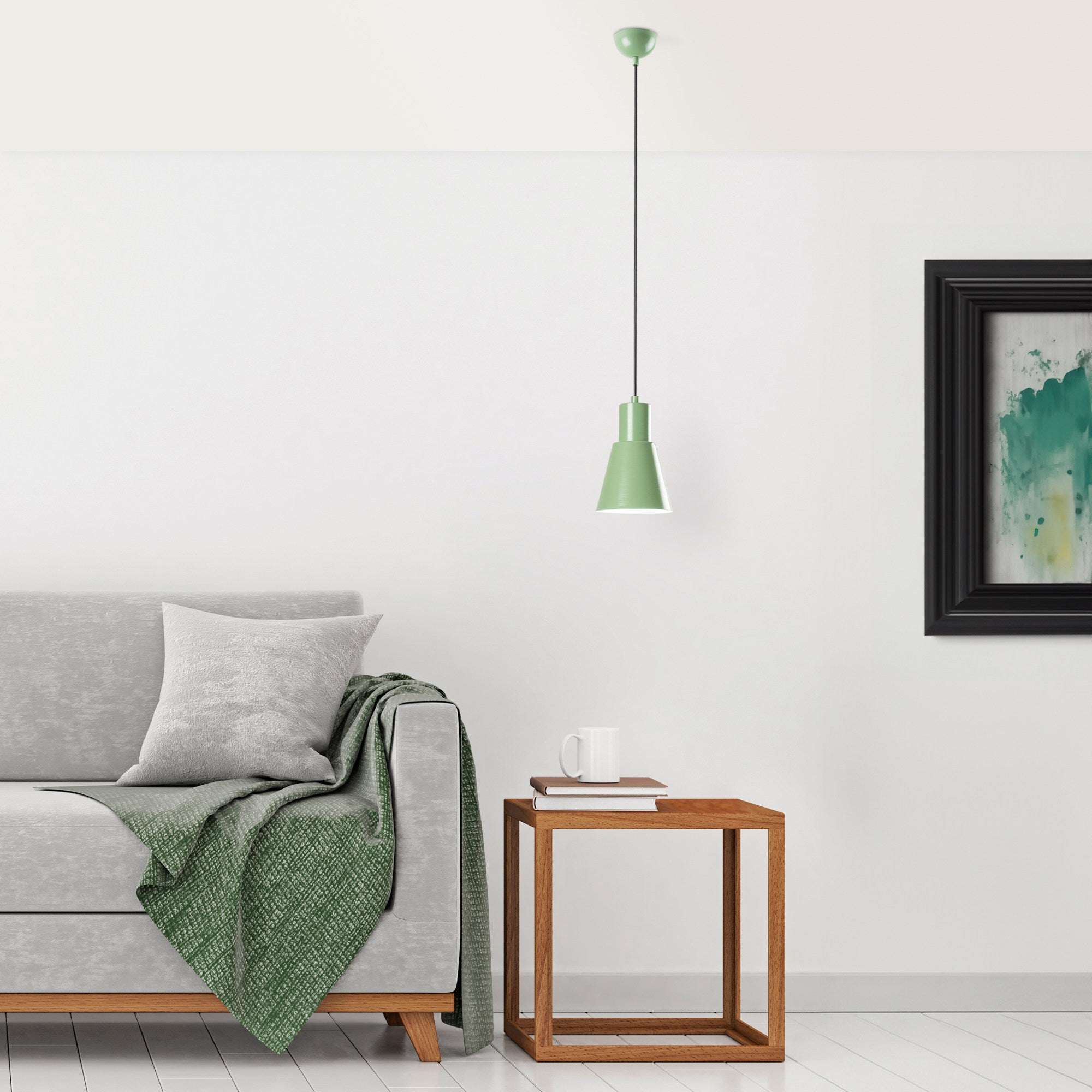Candeeiro de Teto – altura ajustável de 27 a 114 cm – cor mint – metal