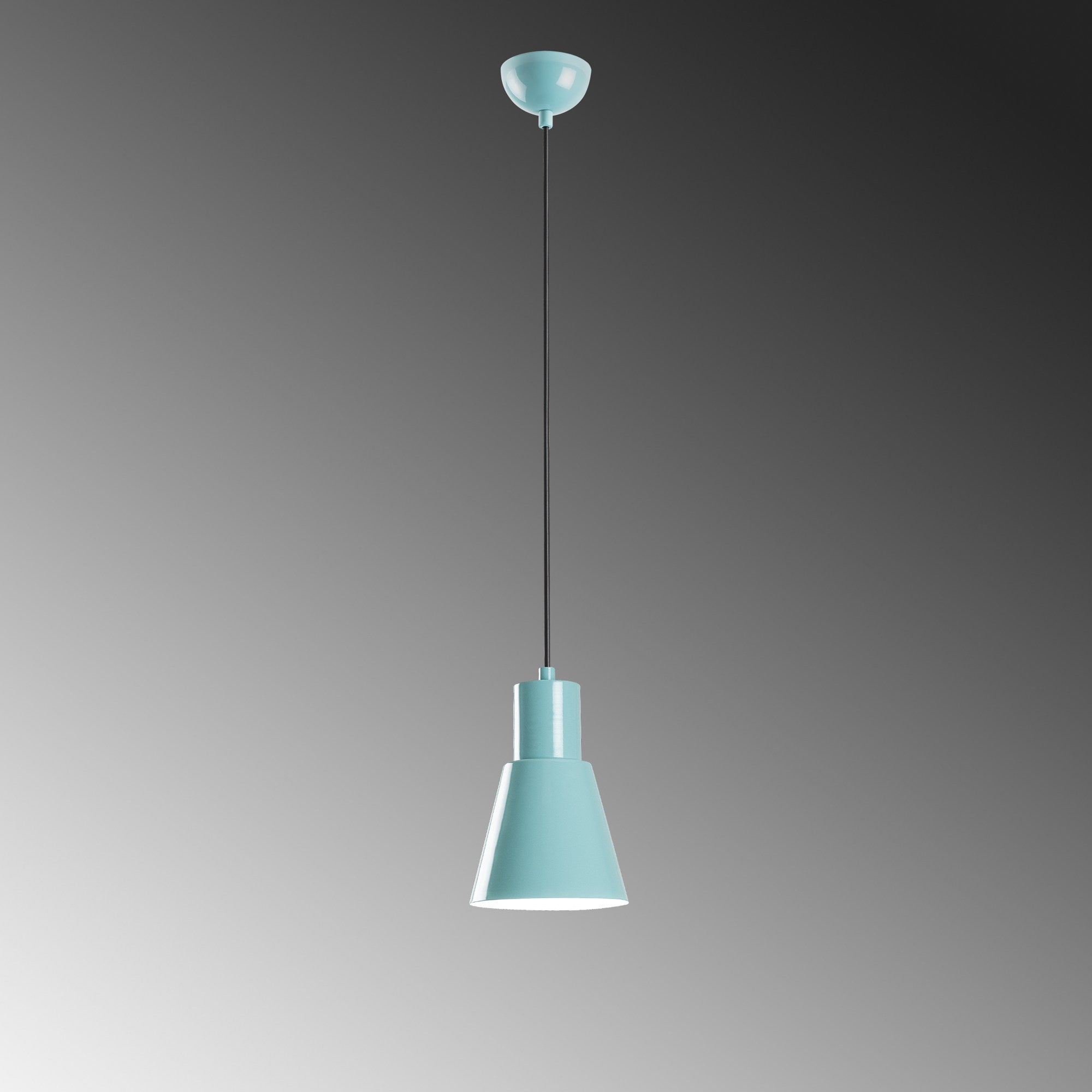 Candeeiro de Teto de metal – altura ajustável de 27 a 114 cm – cor turquesa –