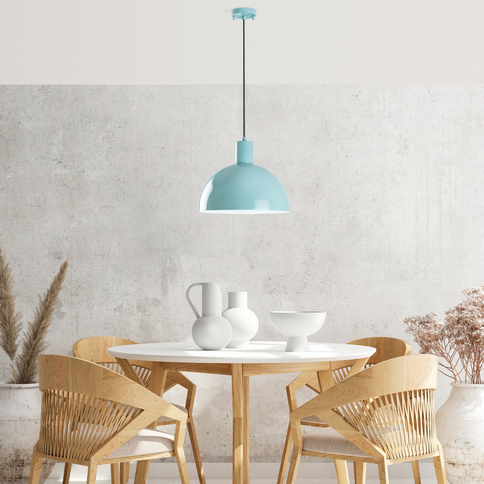 Candeeiro de Teto – Ø30 cm – Turquesa – Metal