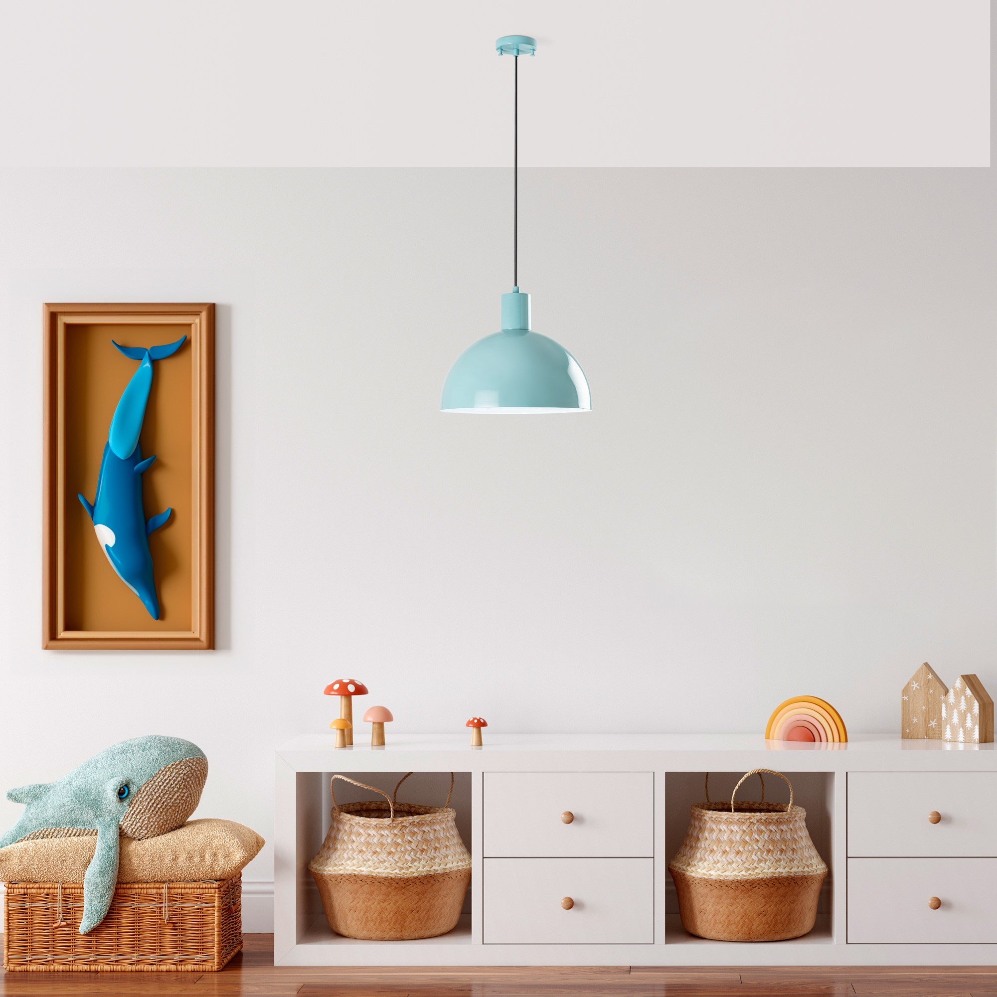 Candeeiro de Teto – Ø30 cm – Turquesa – Metal