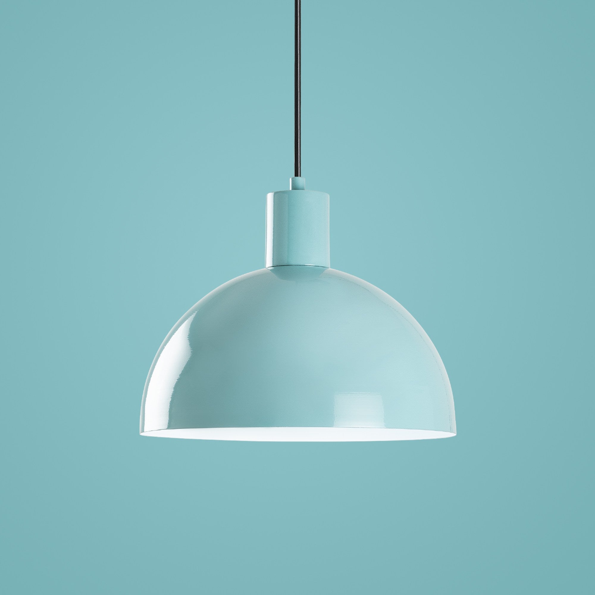 Candeeiro de Teto – Ø30 cm – Turquesa – Metal