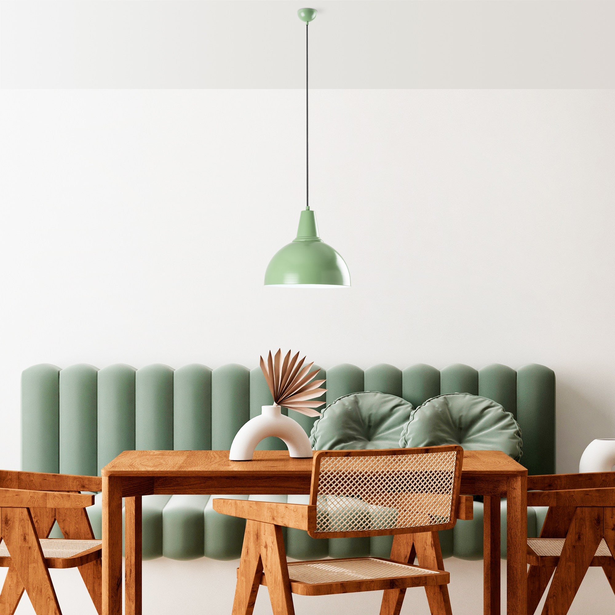 Candeeiro de Teto – Altura Ajustável 32-121 cm – Cor Menta – Corpo em Metal