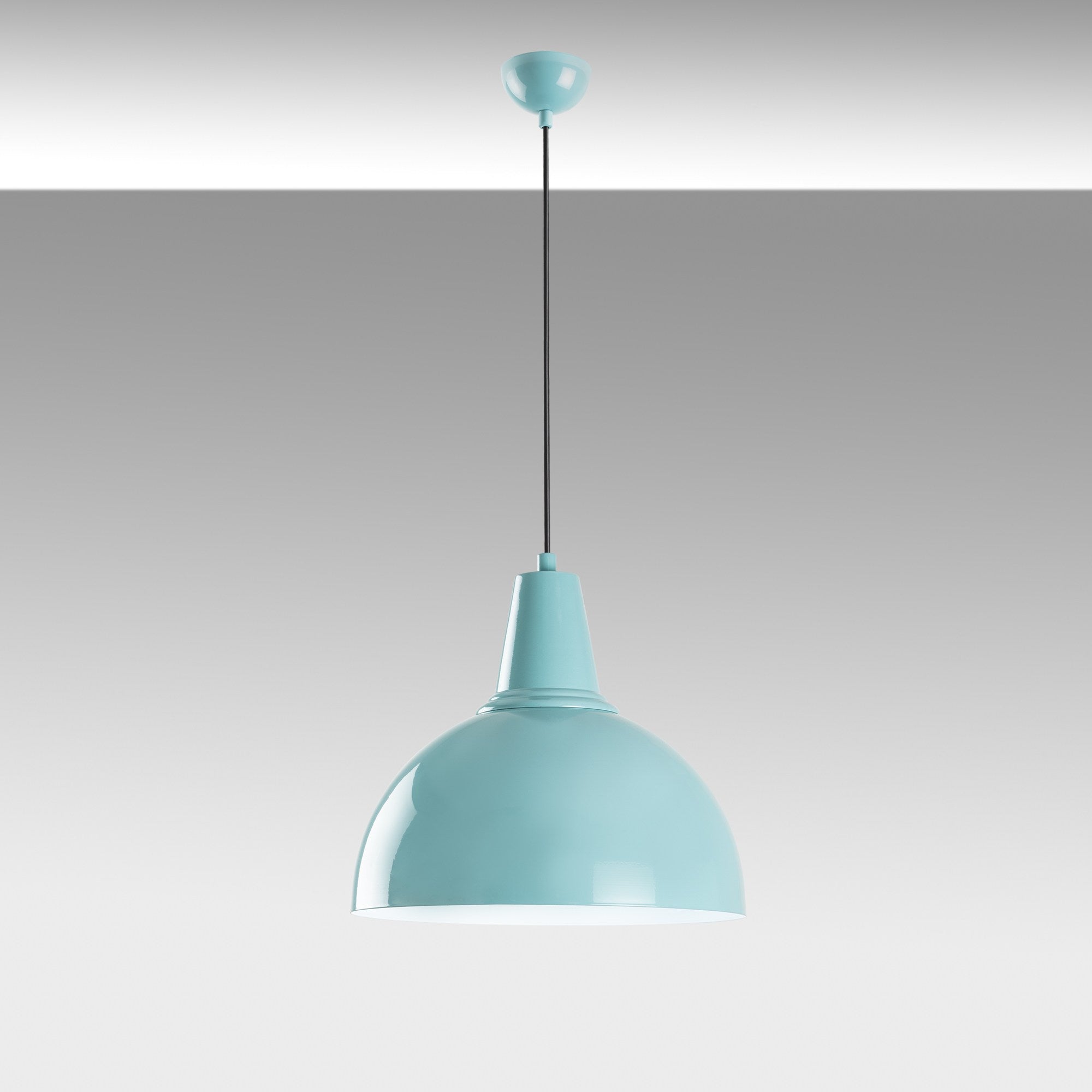 Candeeiro de Teto – Altura Ajustável 32-121 cm – Turquesa – Metálico