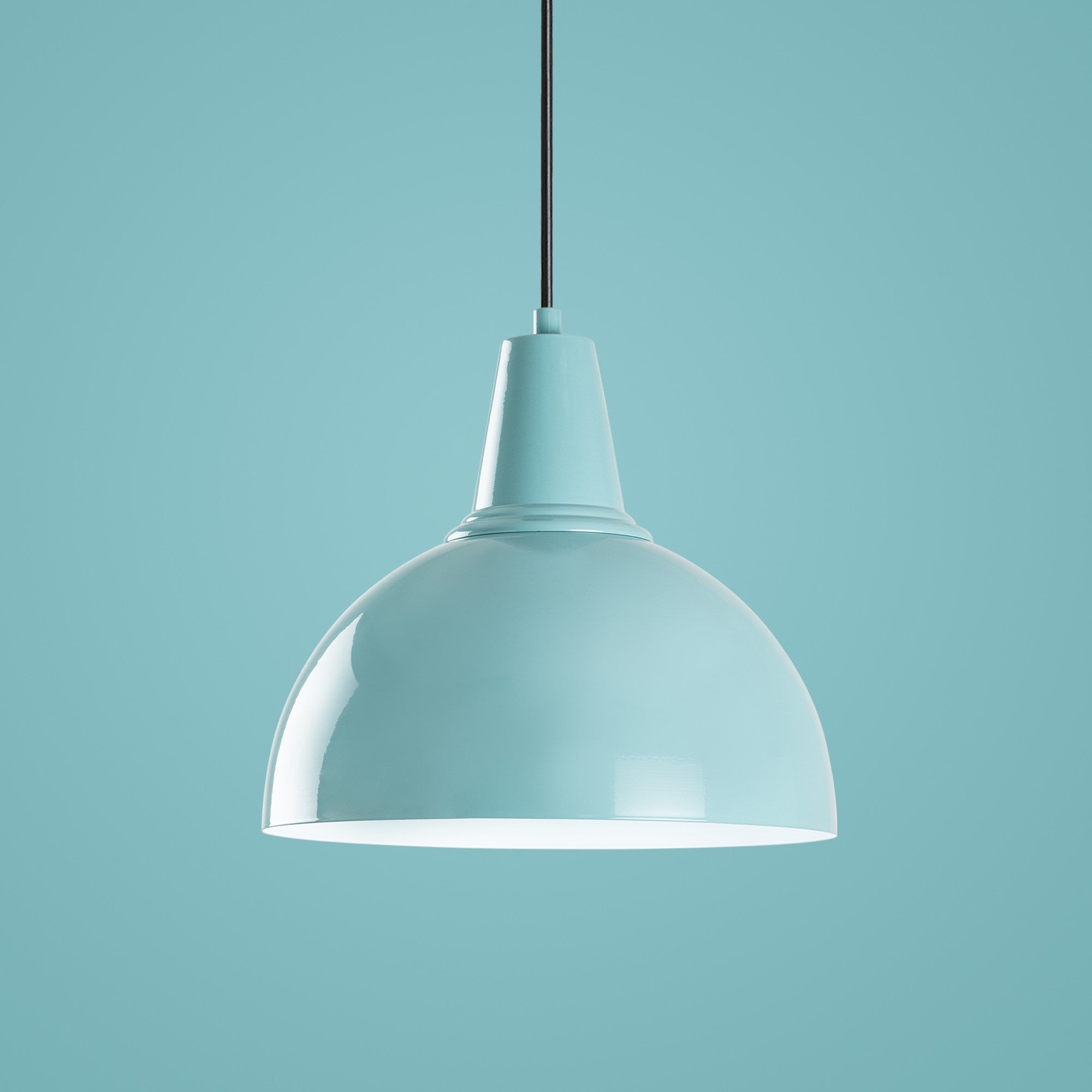 Candeeiro de Teto – Altura Ajustável 32-121 cm – Turquesa – Metálico