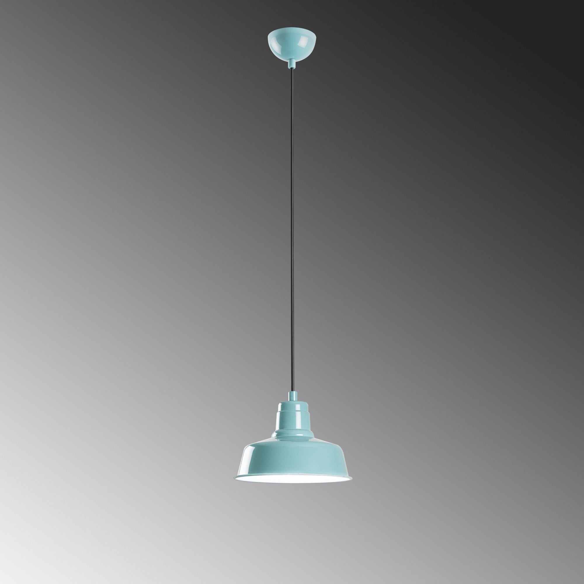 Candeeiro de Teto de metal – altura ajustável de 21 a 108 cm – cor turquesa – vidro