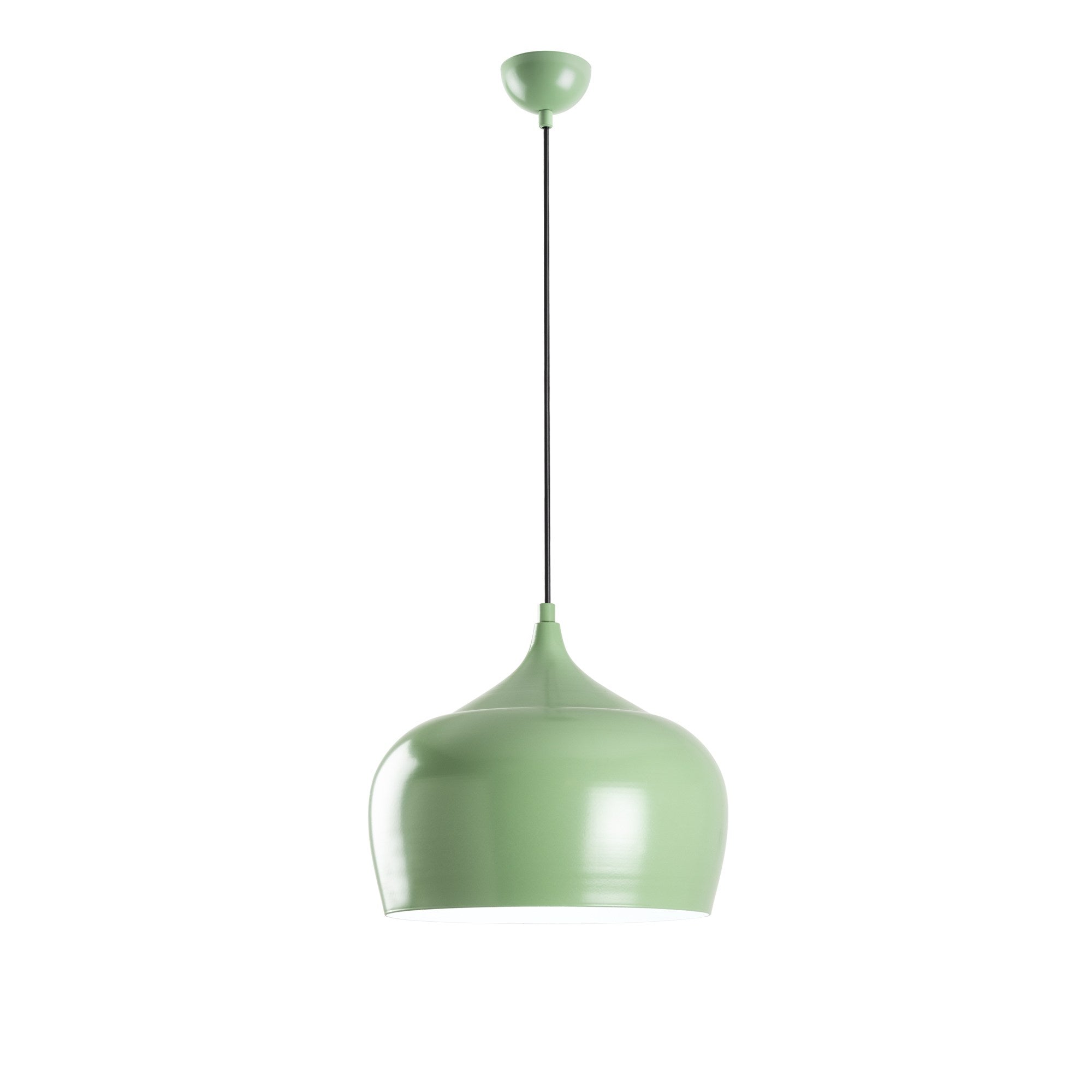 Candeeiro de Teto Metálico – Altura Ajustável 36-125 cm – Verde Menta