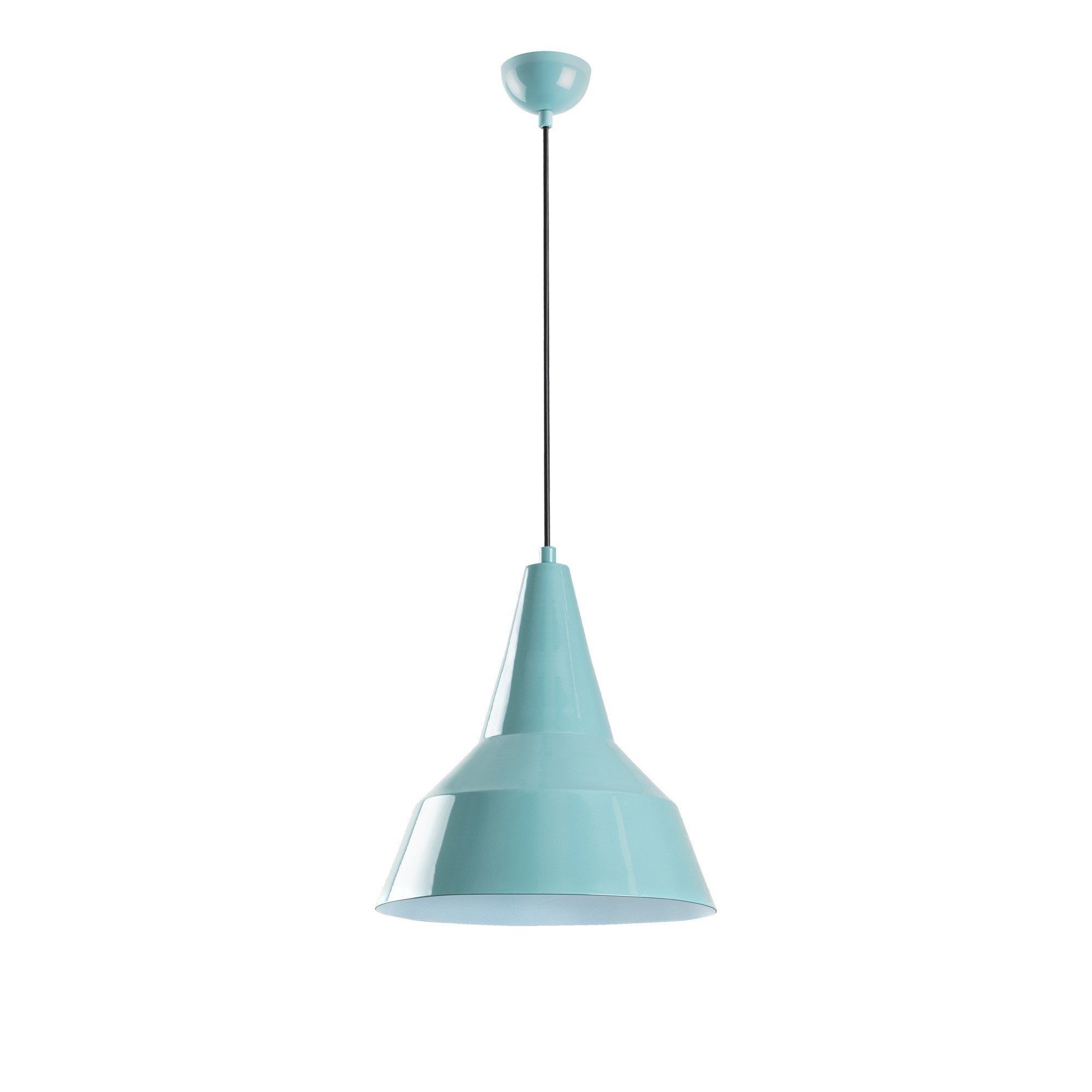 Candeeiro de Teto de metal – altura ajustável de 42 a 131 cm – turquesa –