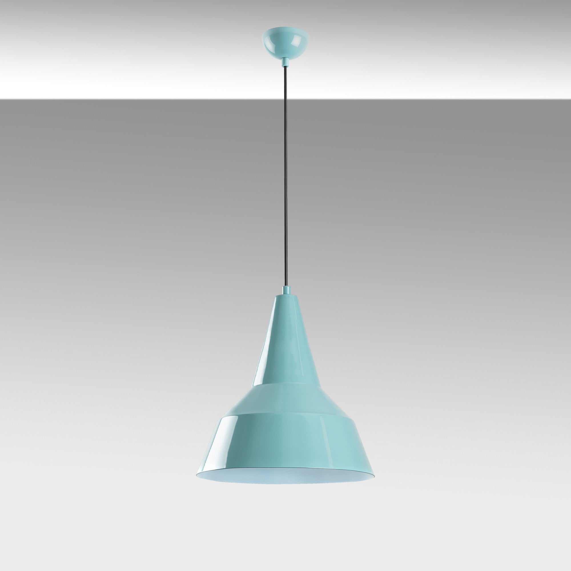 Candeeiro de Teto de metal – altura ajustável de 42 a 131 cm – turquesa –