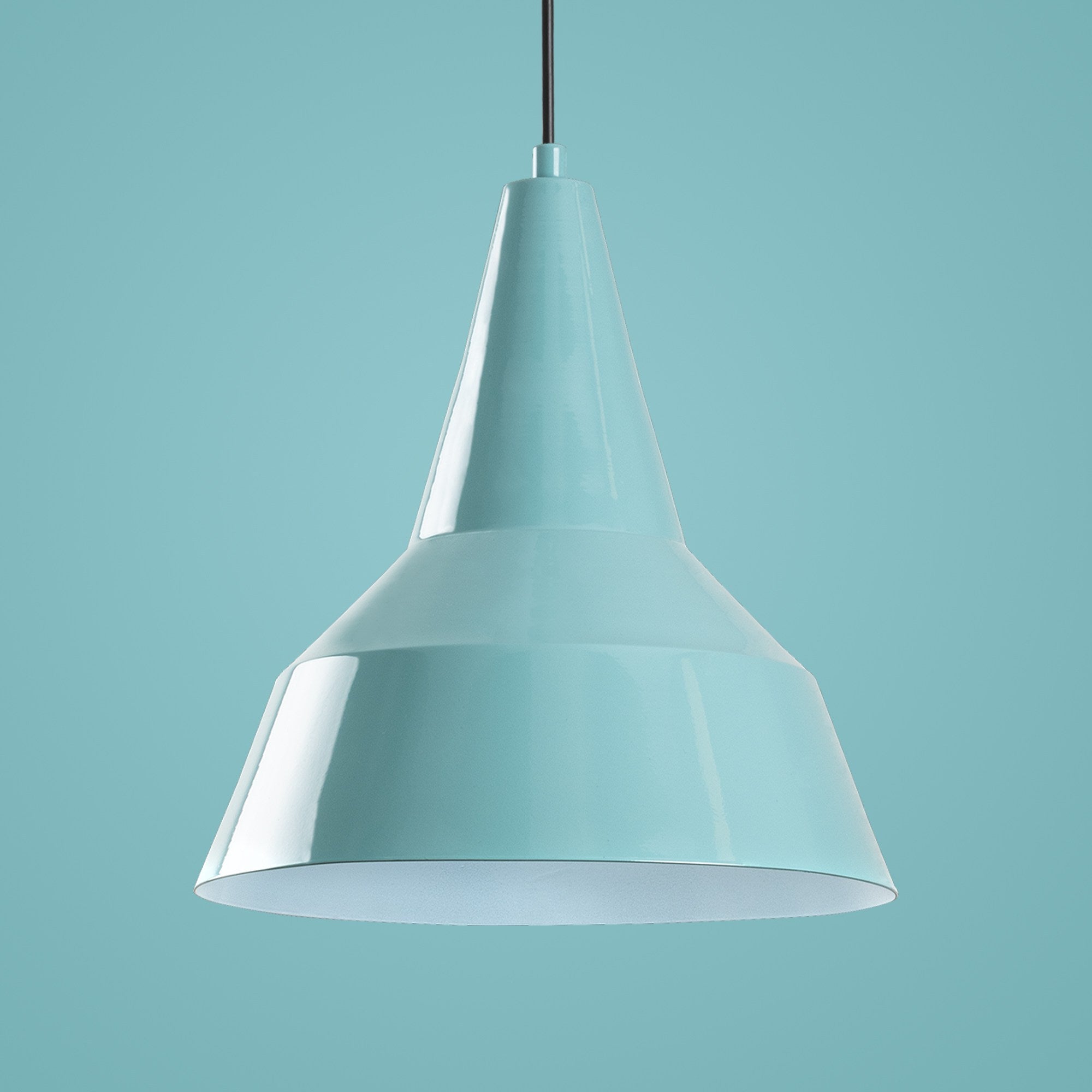 Candeeiro de Teto de metal – altura ajustável de 42 a 131 cm – turquesa –