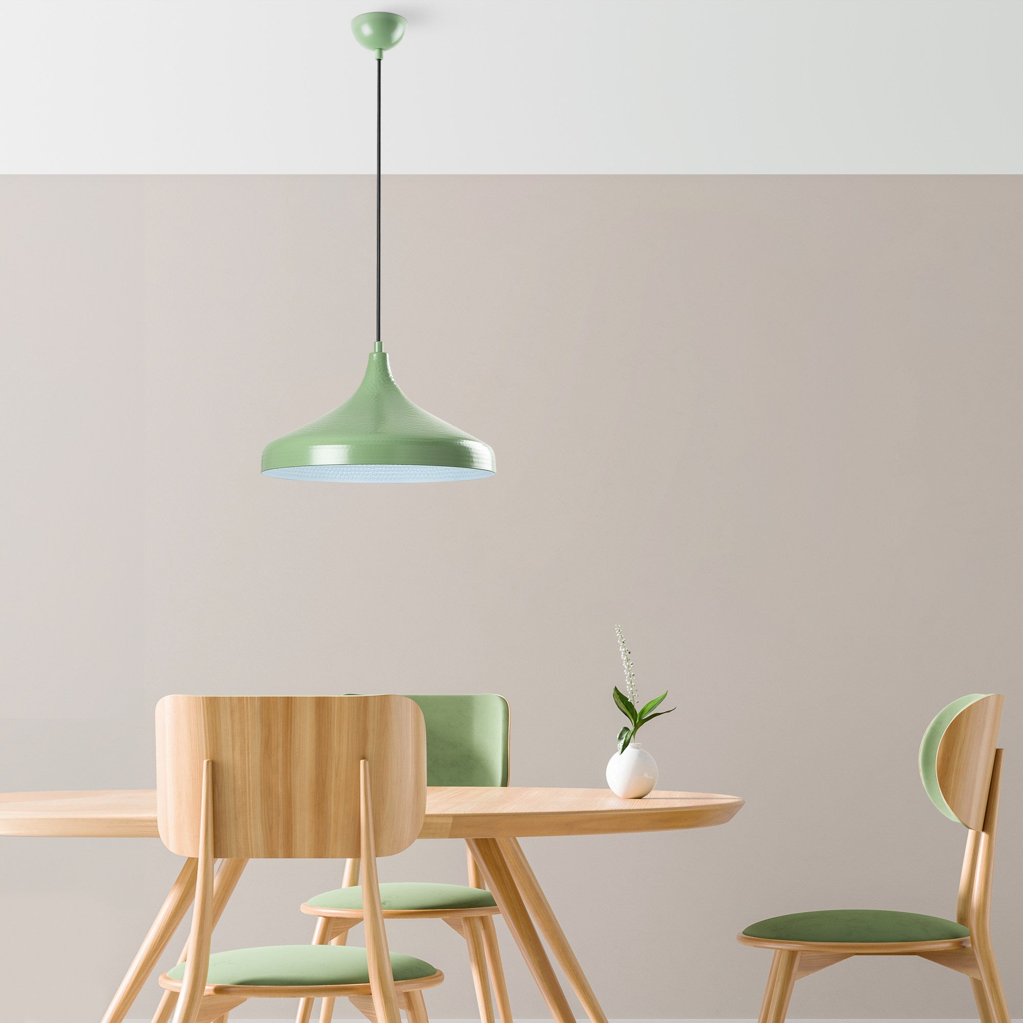 Candeeiro de Teto elegante – 22 a 118 cm – Menta – Metal