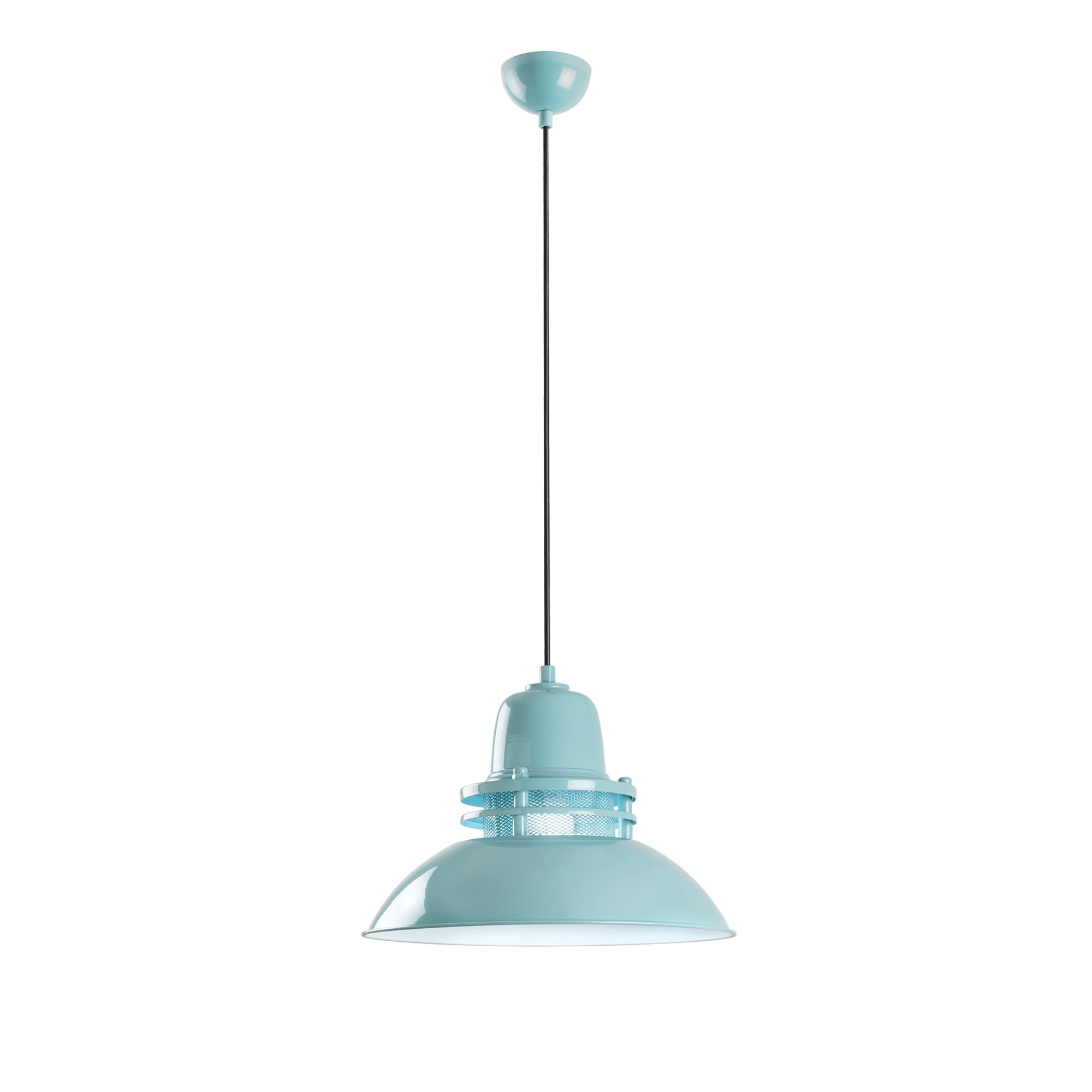 Candeeiro de Teto de metal – altura ajustável de 34 a 123 cm – turquesa