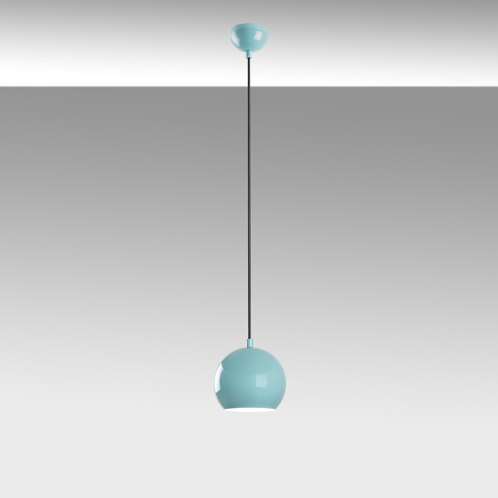 Candeeiro de Teto – altura ajustável de 20 a 111 cm – cor turquesa – metal