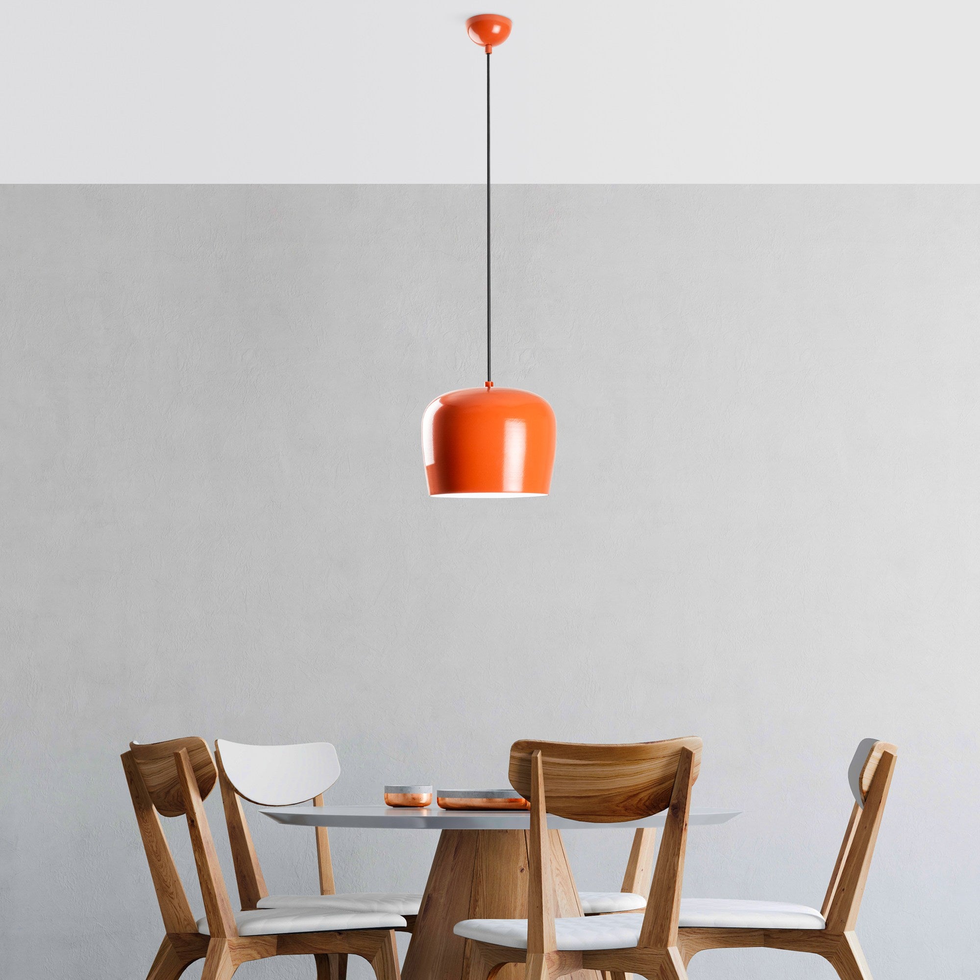 Candeeiro de Teto – 24 a 114 cm – Laranja – Metal