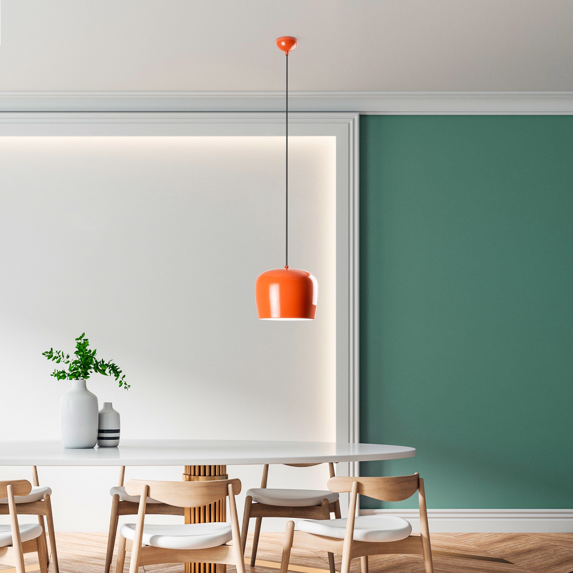 Candeeiro de Teto – 24 a 114 cm – Laranja – Metal