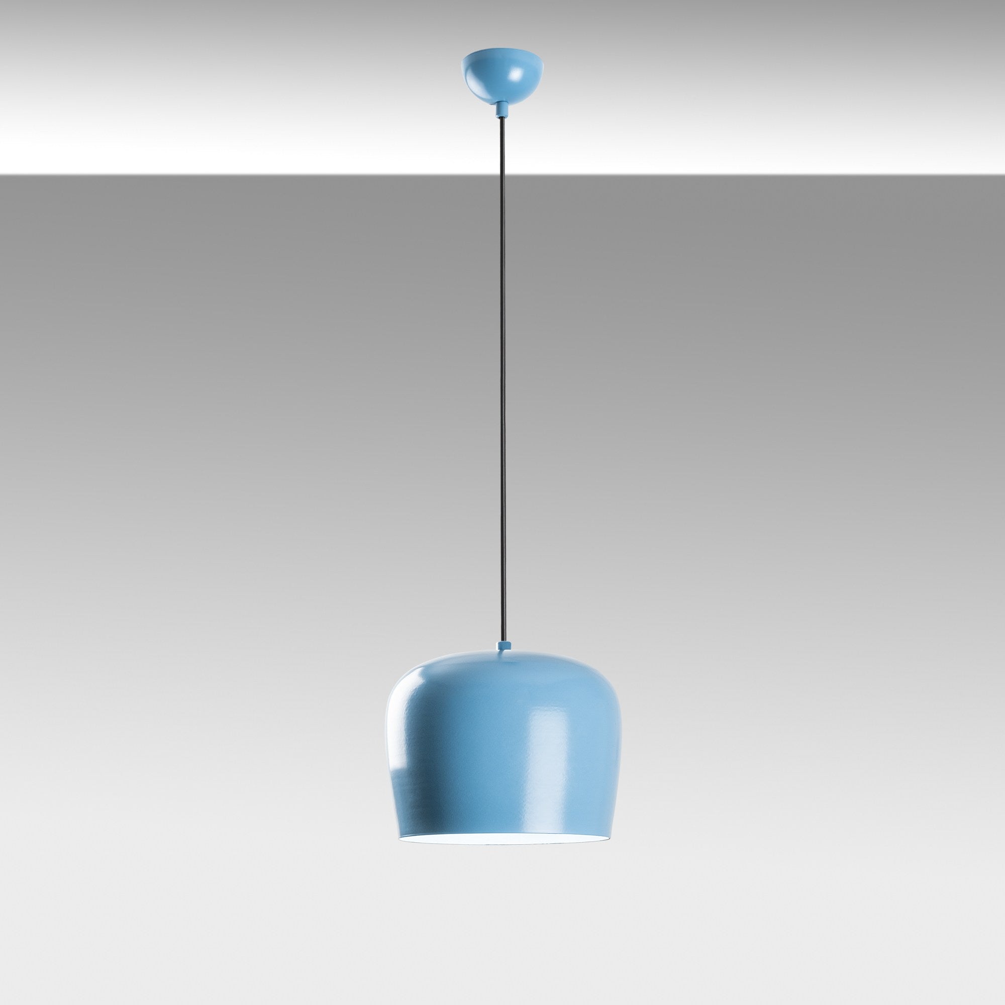 Candeeiro de Teto – 24 a 114 cm – Azul claro – Metal