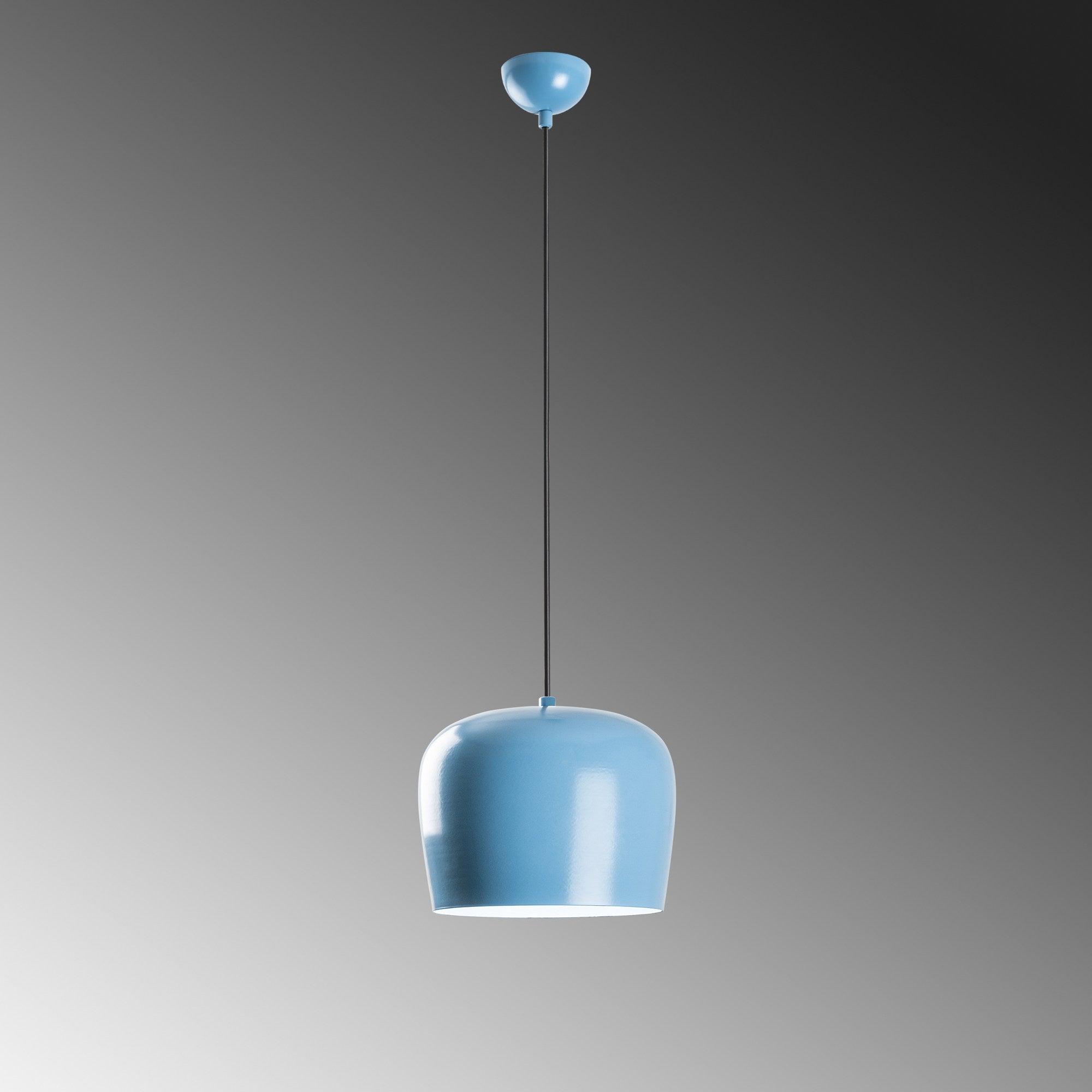 Candeeiro de Teto – 24 a 114 cm – Azul claro – Metal