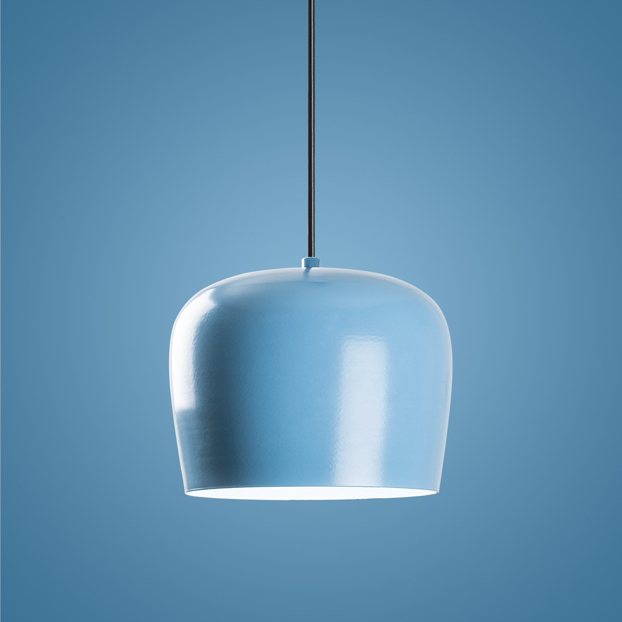 Candeeiro de Teto – 24 a 114 cm – Azul claro – Metal