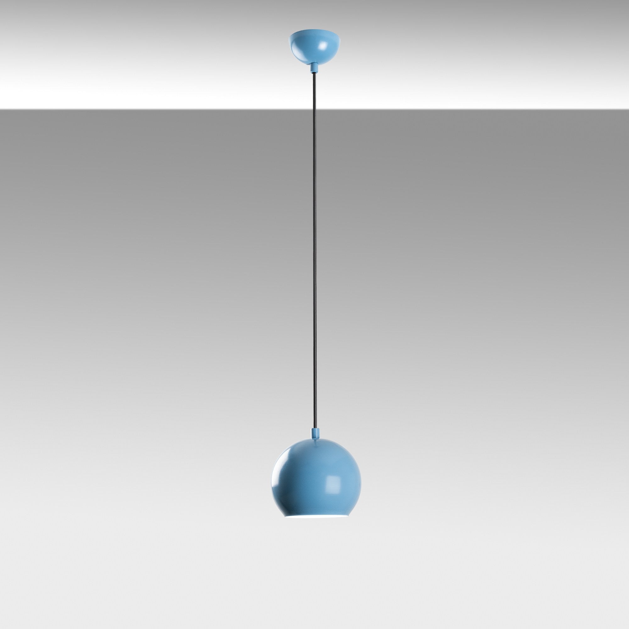 Candeeiro de Teto – Altura Ajustável 20-111 cm – Azul Claro – Metal