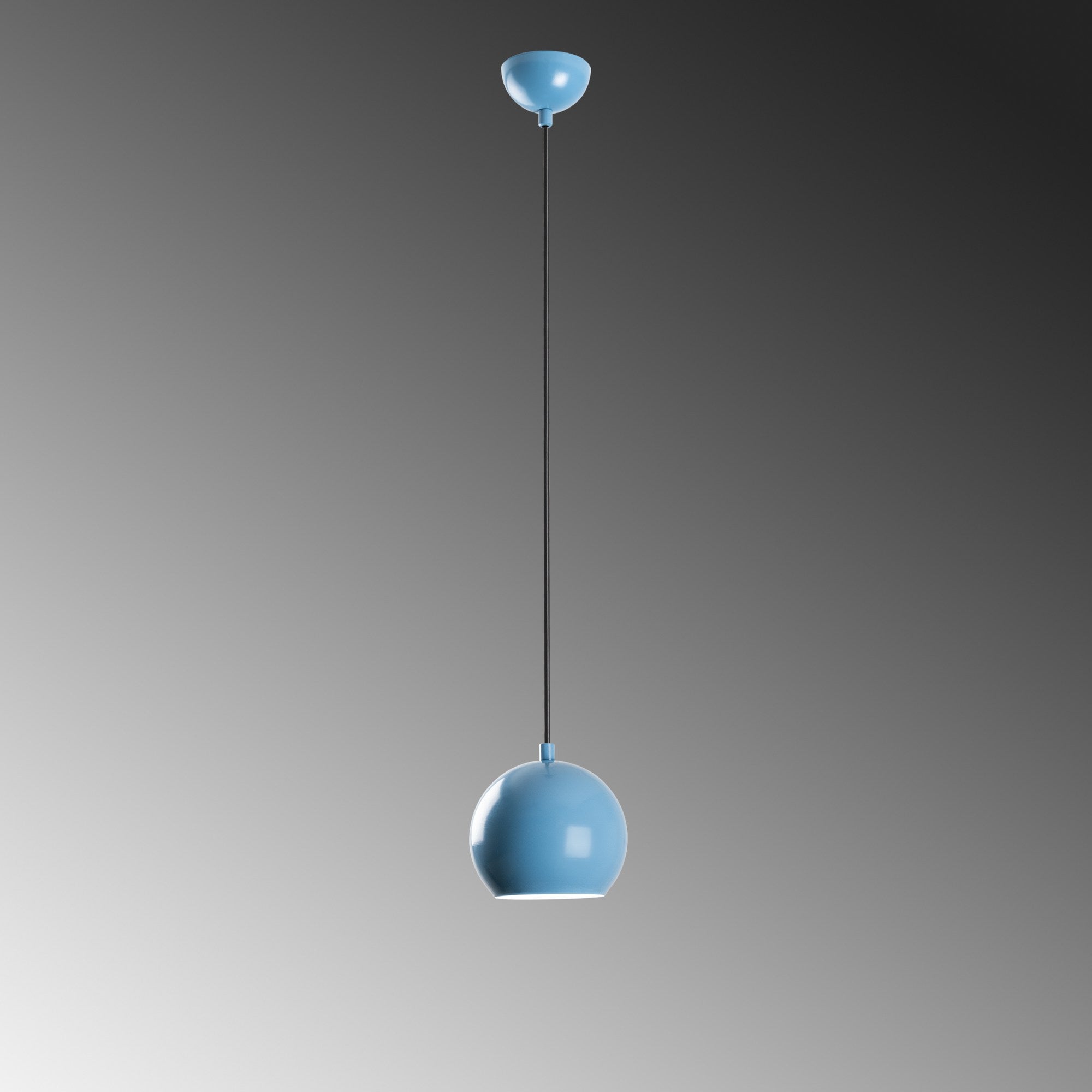 Candeeiro de Teto – Altura Ajustável 20-111 cm – Azul Claro – Metal