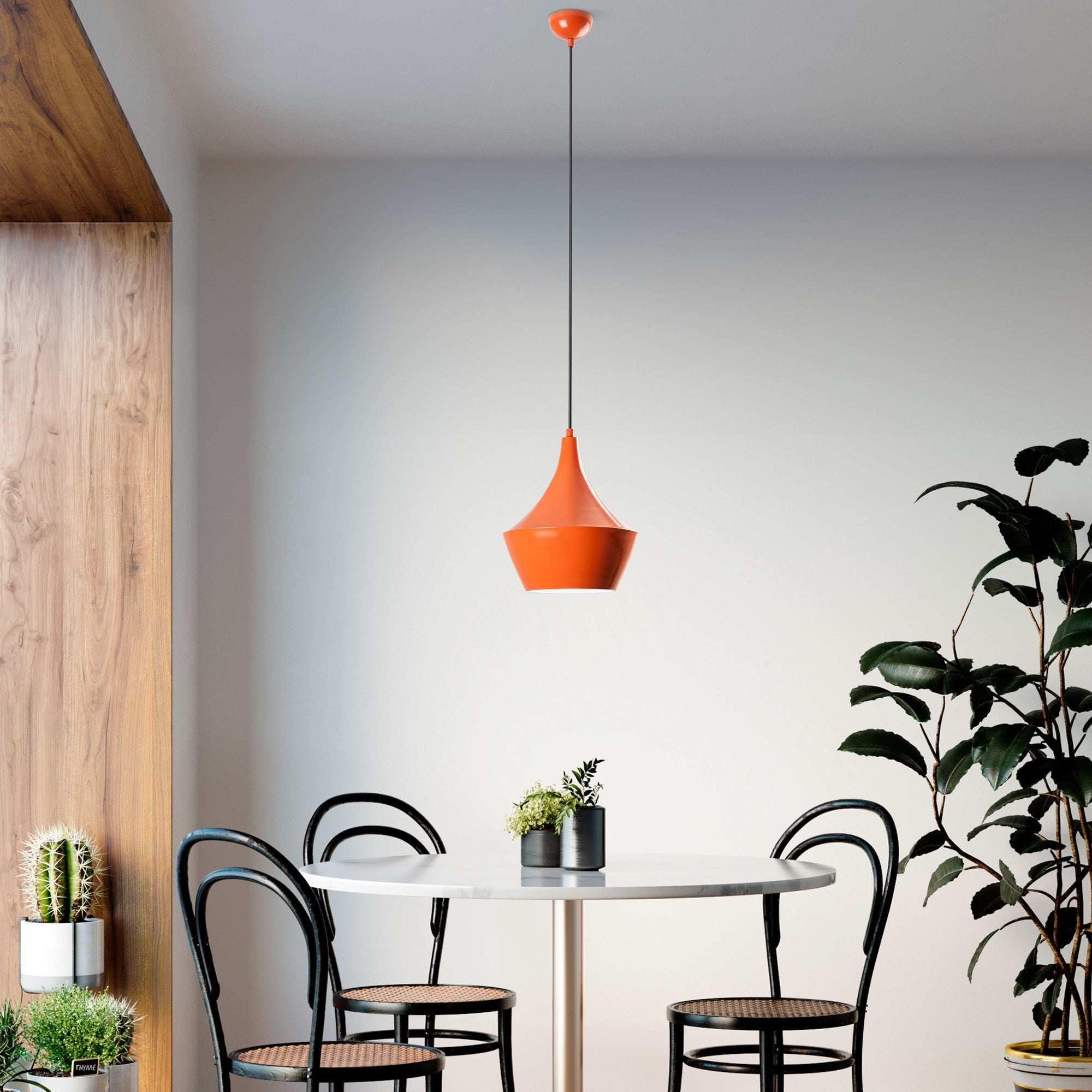 Candeeiro de Teto – altura ajustável de 37 a 130 cm – laranja – metal