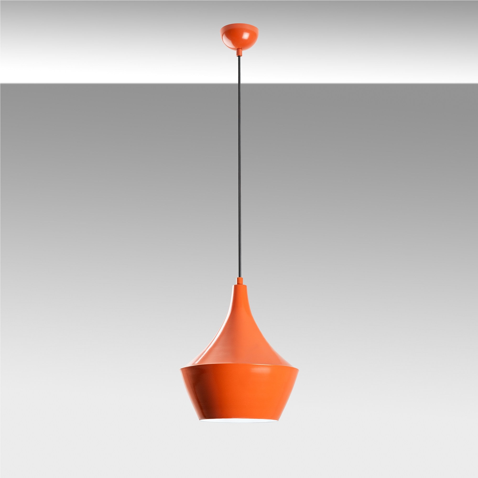 Candeeiro de Teto – altura ajustável de 37 a 130 cm – laranja – metal