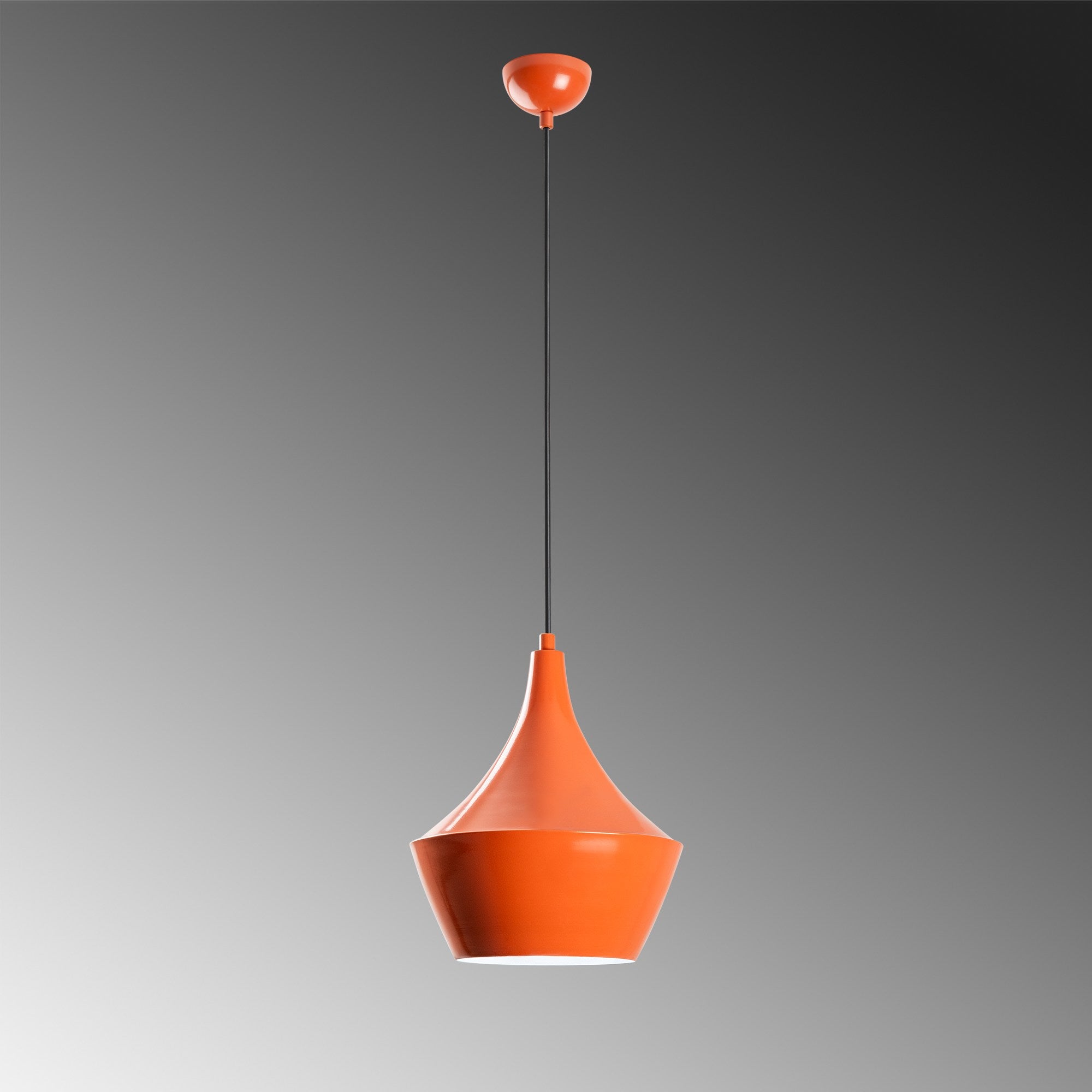 Candeeiro de Teto – altura ajustável de 37 a 130 cm – laranja – metal