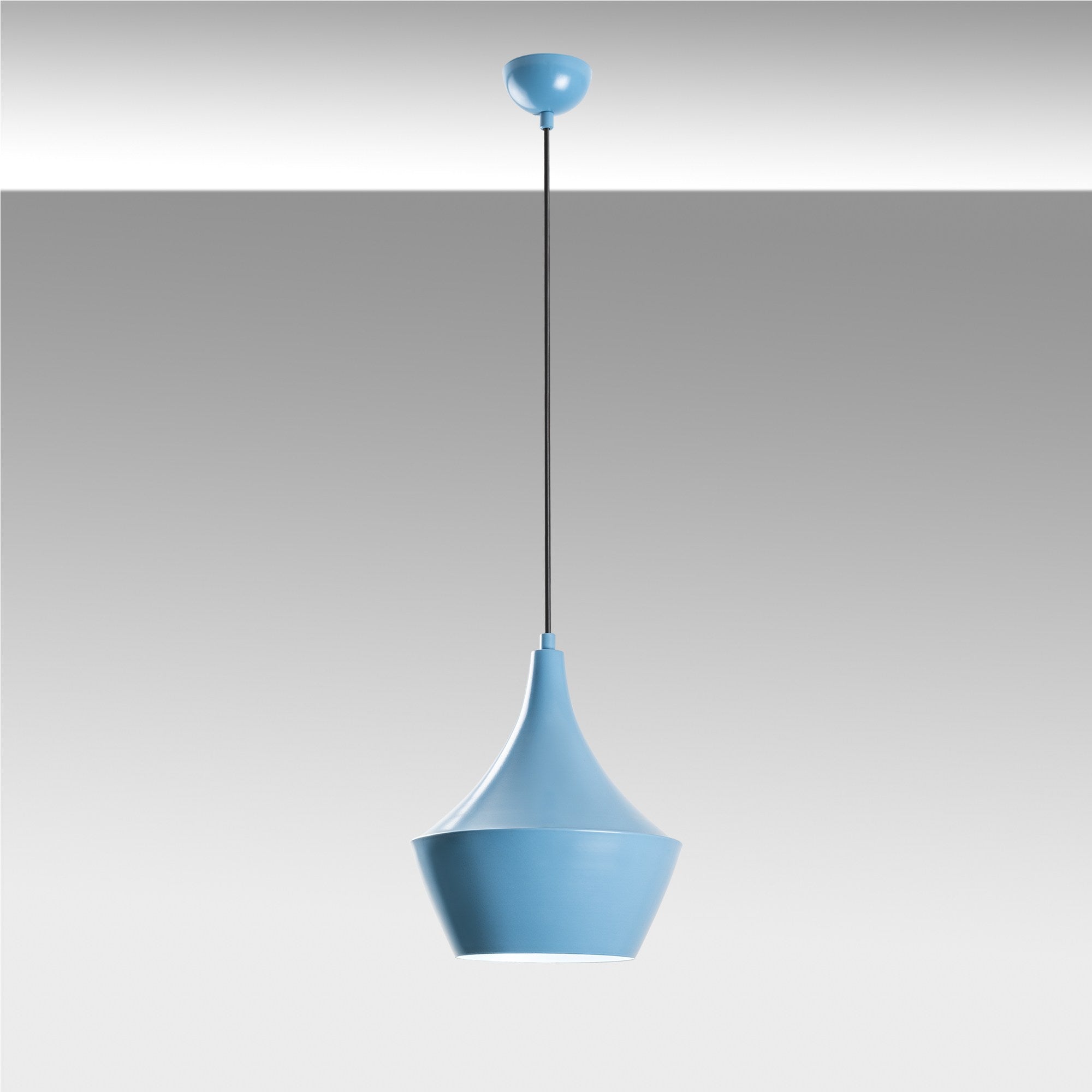 Candeeiro de Teto – Altura Ajustável 37-130 cm – Azul Claro – Metal