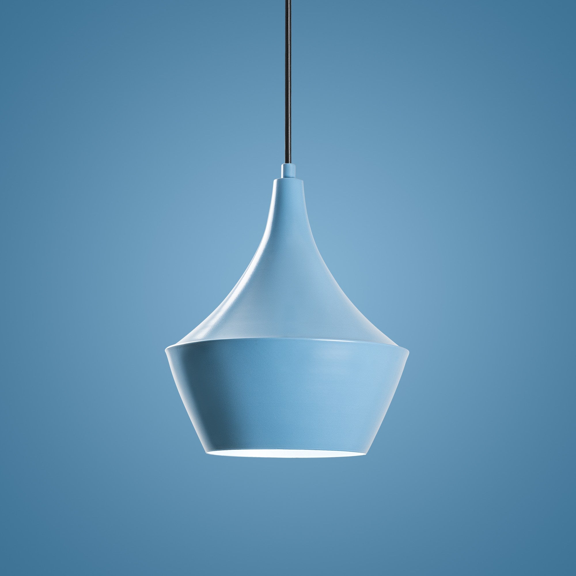 Candeeiro de Teto – Altura Ajustável 37-130 cm – Azul Claro – Metal