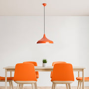 Candeeiro de Teto – Ø36 cm – Laranja – Metal