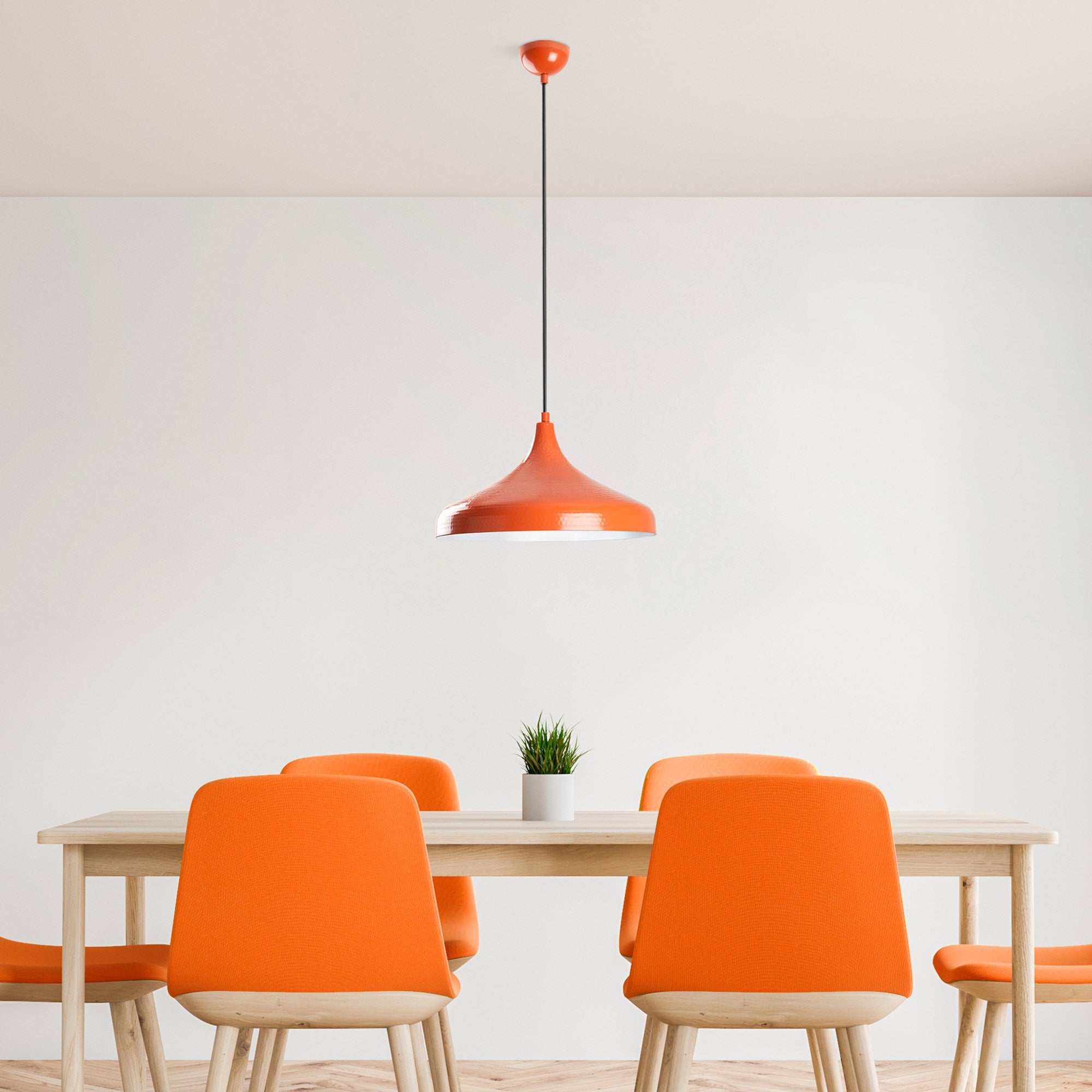 Candeeiro de Teto – Ø36 cm – Laranja – Metal