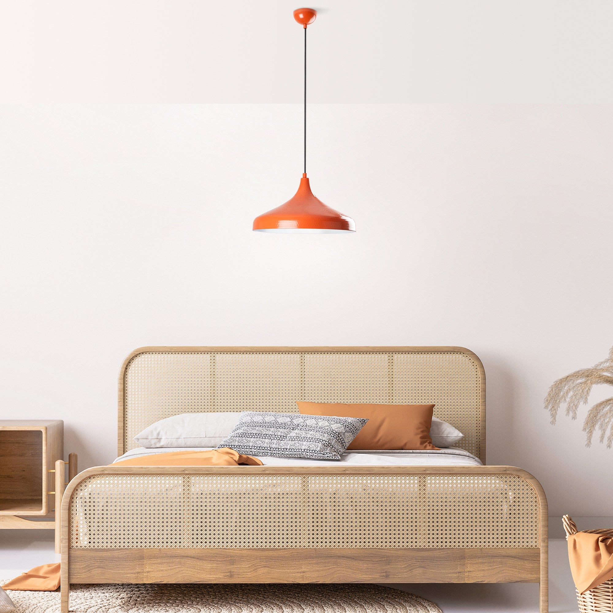 Candeeiro de Teto – Ø36 cm – Laranja – Metal
