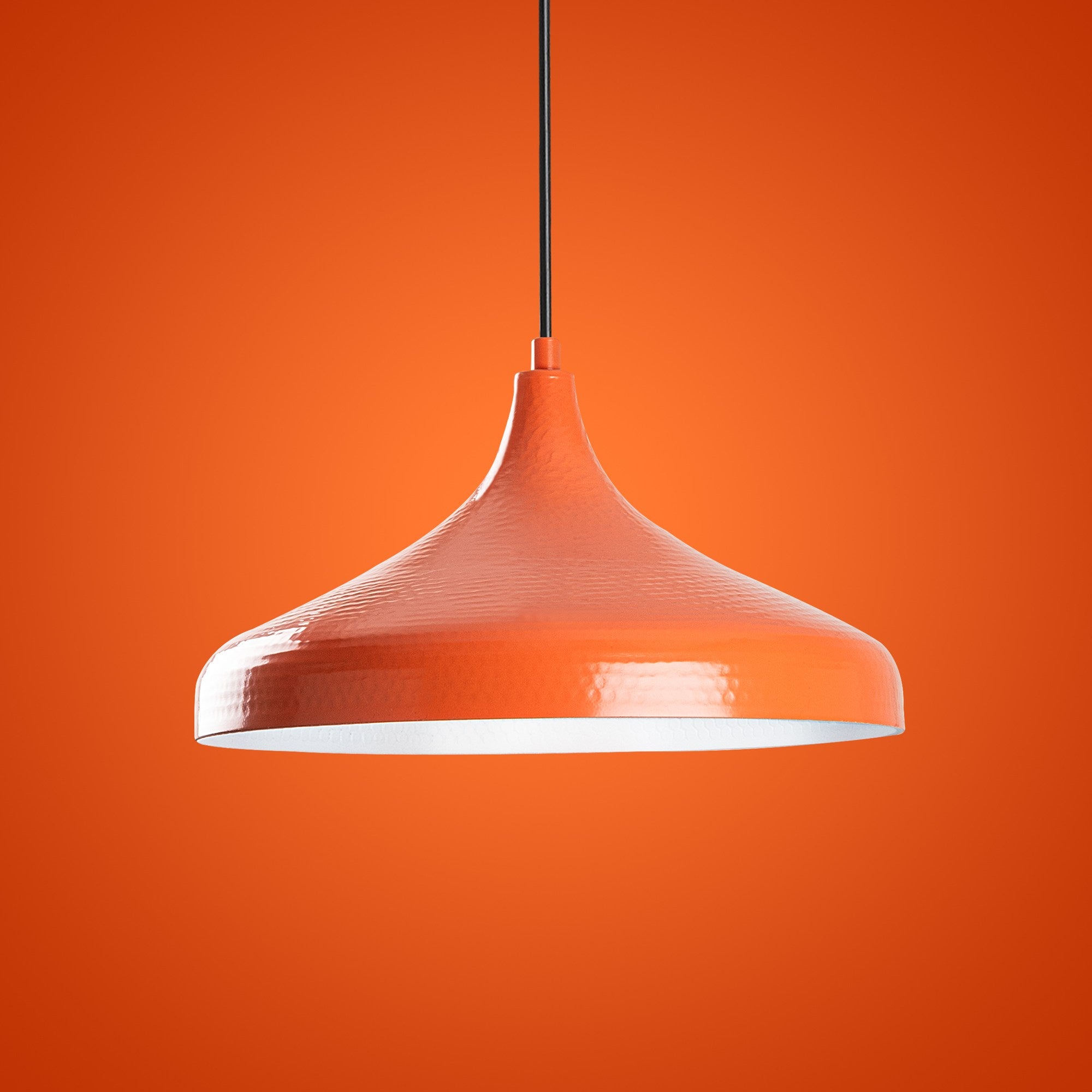 Candeeiro de Teto – Ø36 cm – Laranja – Metal