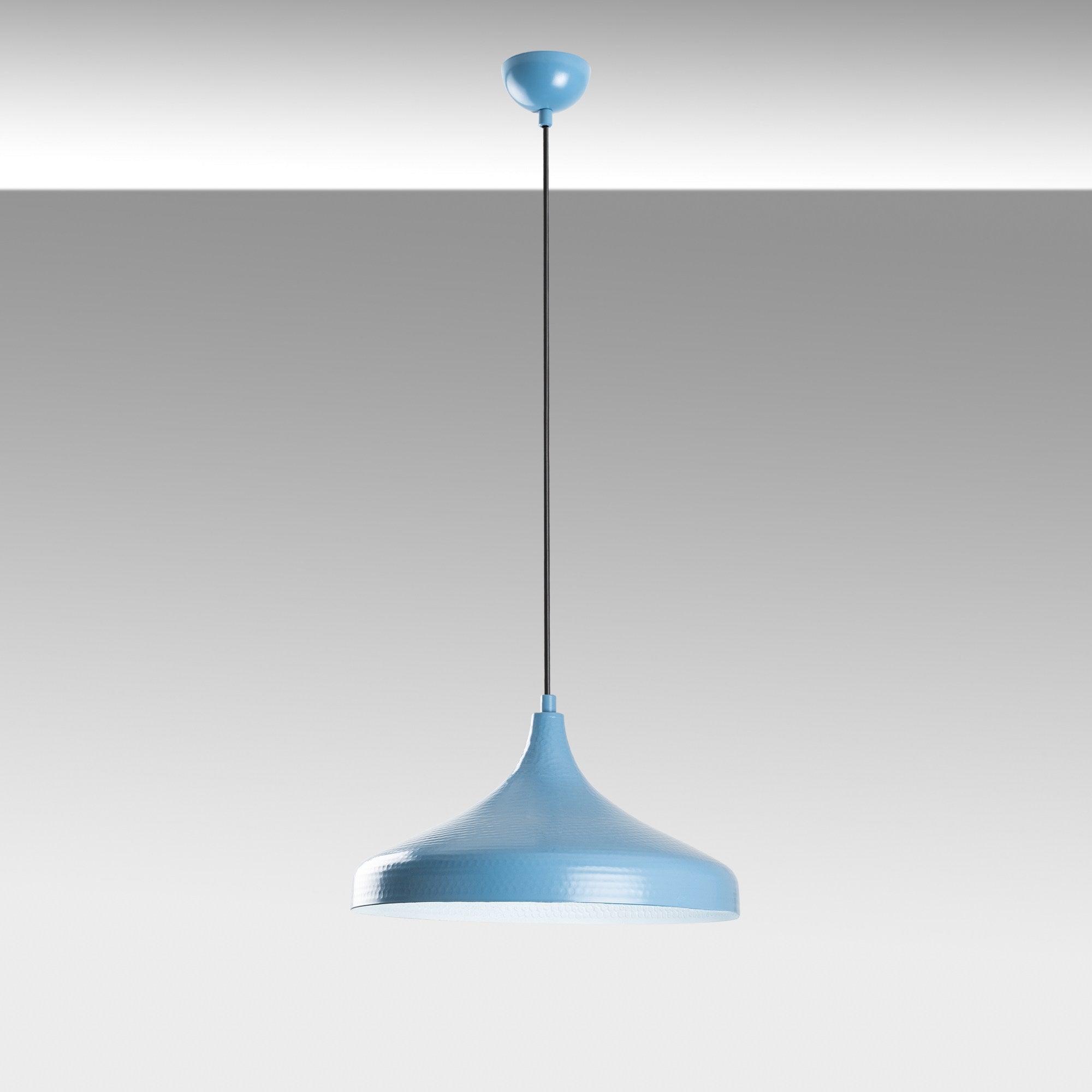 Candeeiro de Teto – Altura Ajustável 22-118 cm – Azul Claro – Metal