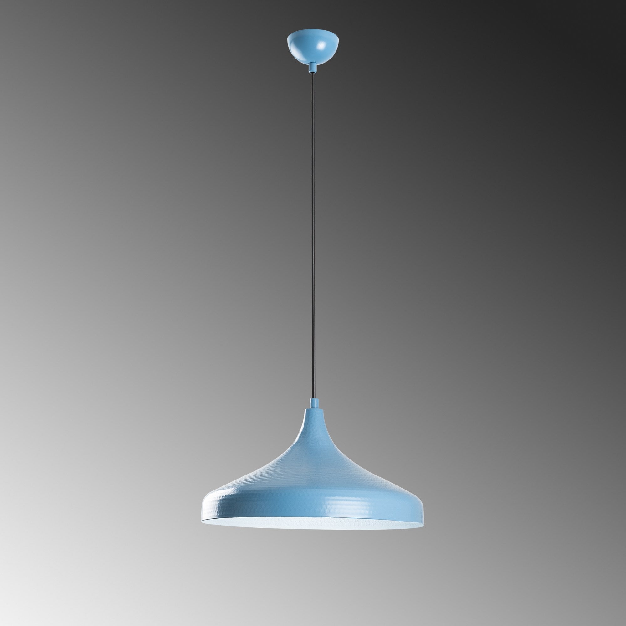 Candeeiro de Teto – Altura Ajustável 22-118 cm – Azul Claro – Metal