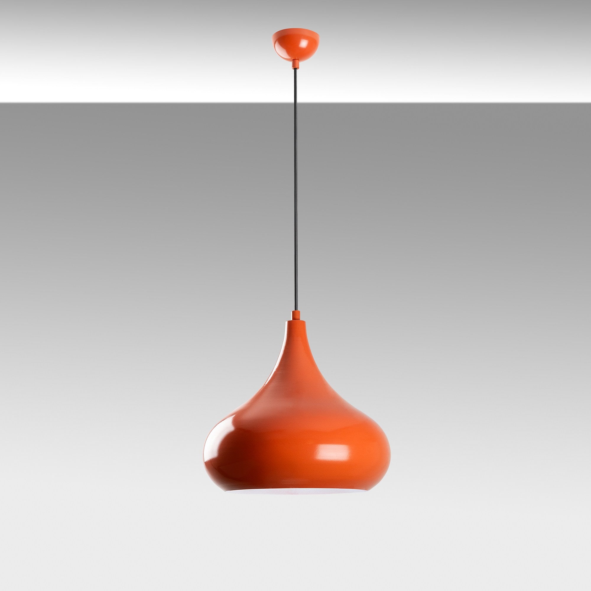 Candeeiro de Teto – Ø30 cm – Laranja – Metal