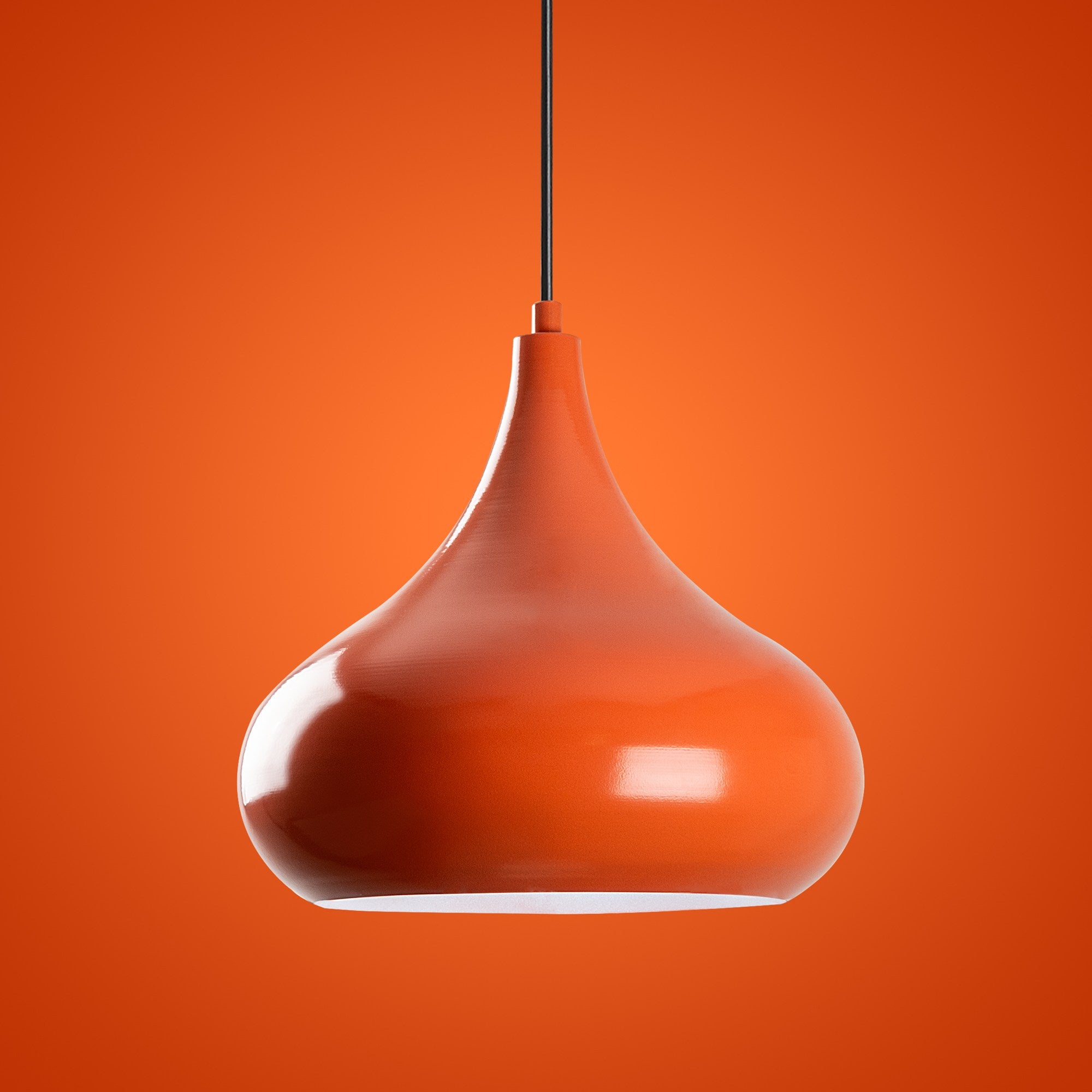 Candeeiro de Teto – Ø30 cm – Laranja – Metal