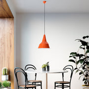 Candeeiro de Teto – altura ajustável de 42 a 131 cm – laranja – metal