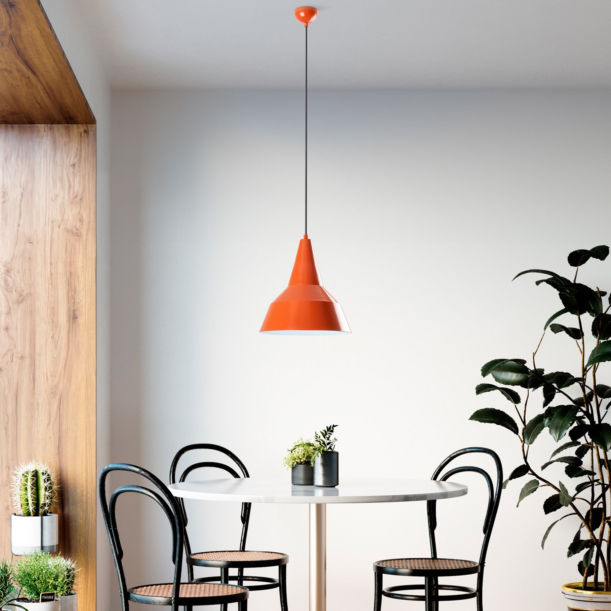 Candeeiro de Teto – altura ajustável de 42 a 131 cm – laranja – metal