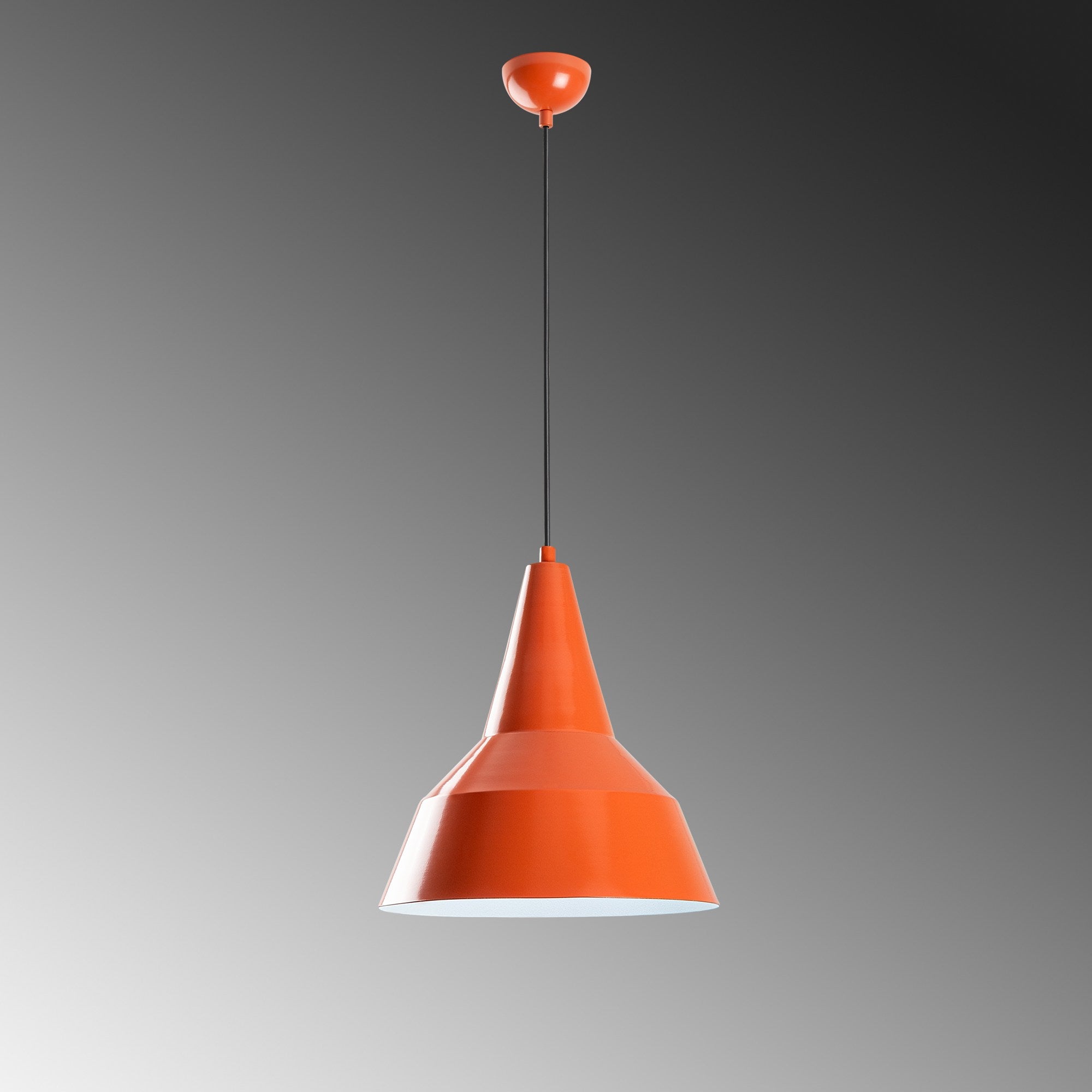 Candeeiro de Teto – altura ajustável de 42 a 131 cm – laranja – metal