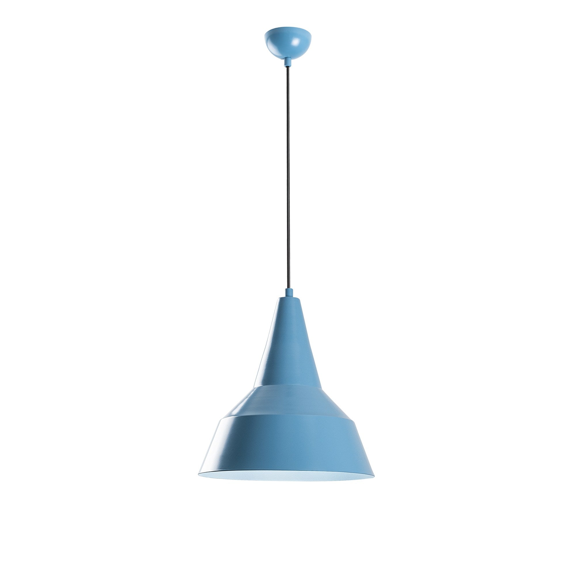 Candeeiro de Teto – altura ajustável de 42 a 131 cm – azul claro – metal