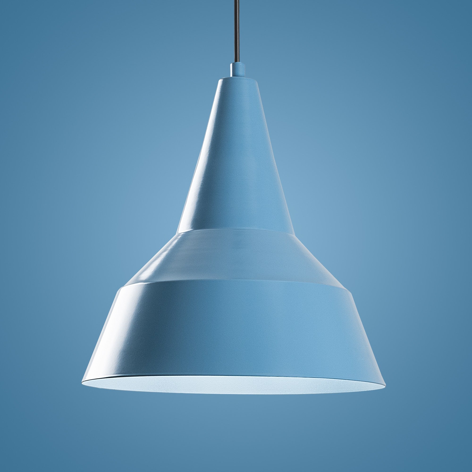 Candeeiro de Teto – altura ajustável de 42 a 131 cm – azul claro – metal