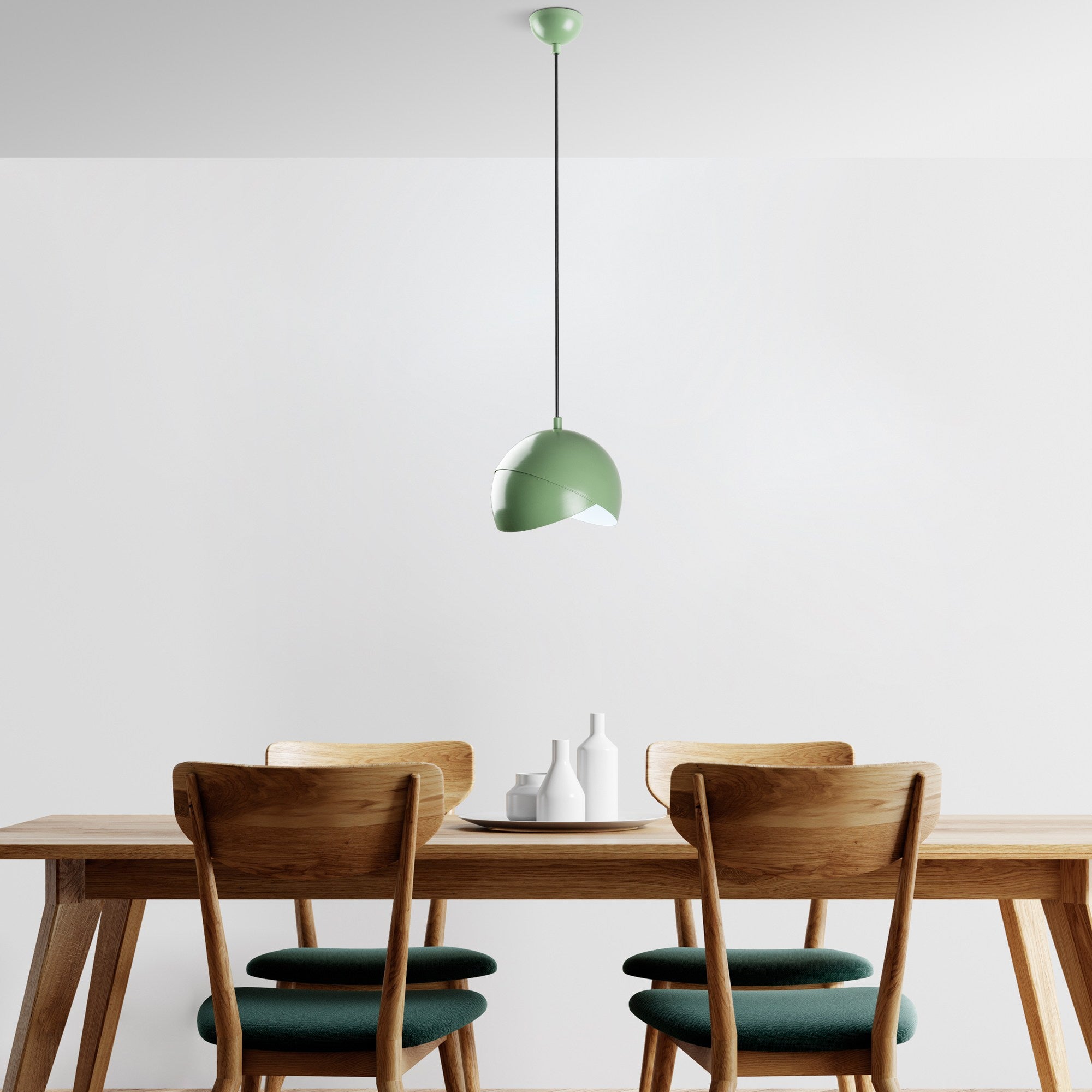 Candeeiro de Teto – altura ajustável de 22 a 114 cm – cor menta – corpo de metal