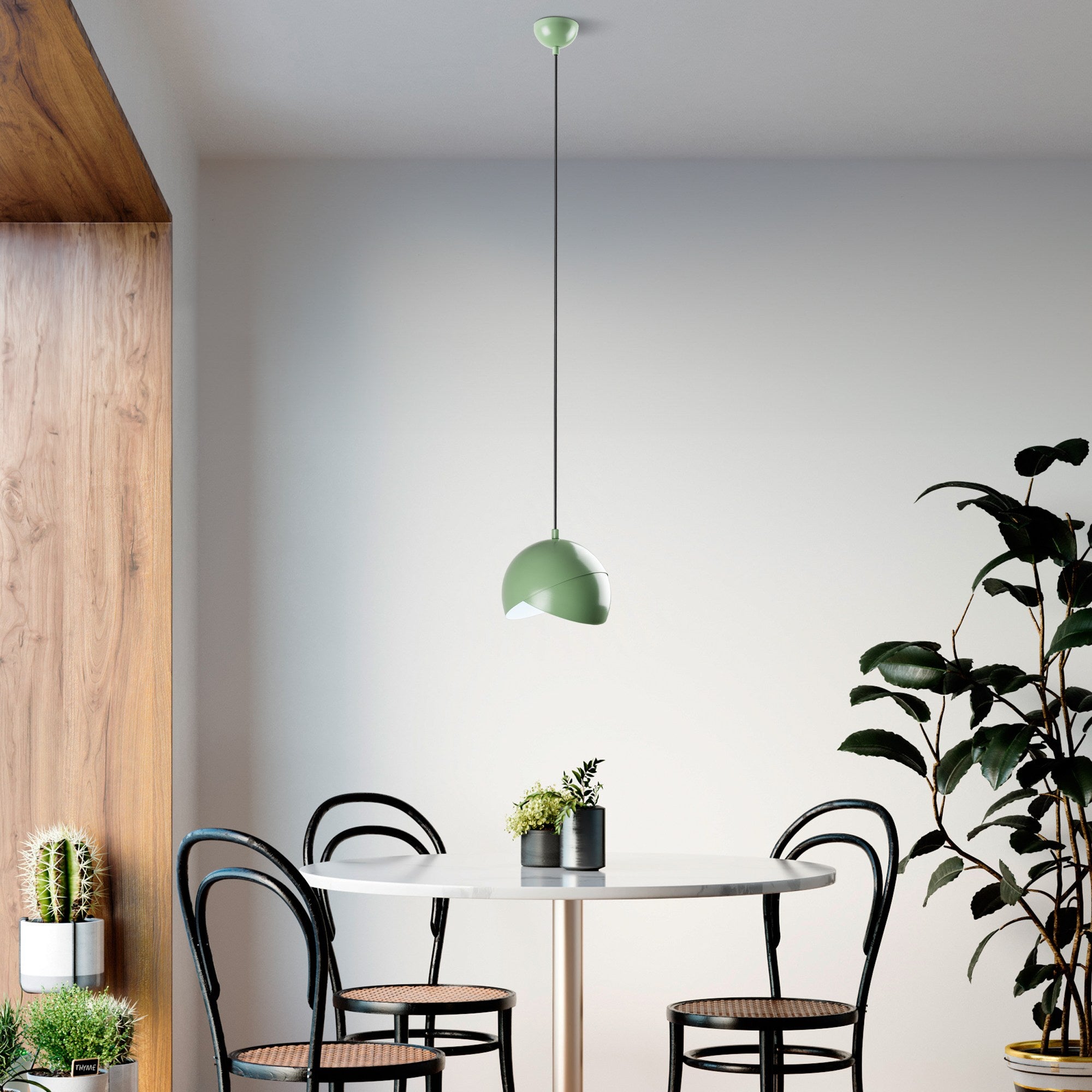 Candeeiro de Teto – altura ajustável de 22 a 114 cm – cor menta – corpo de metal