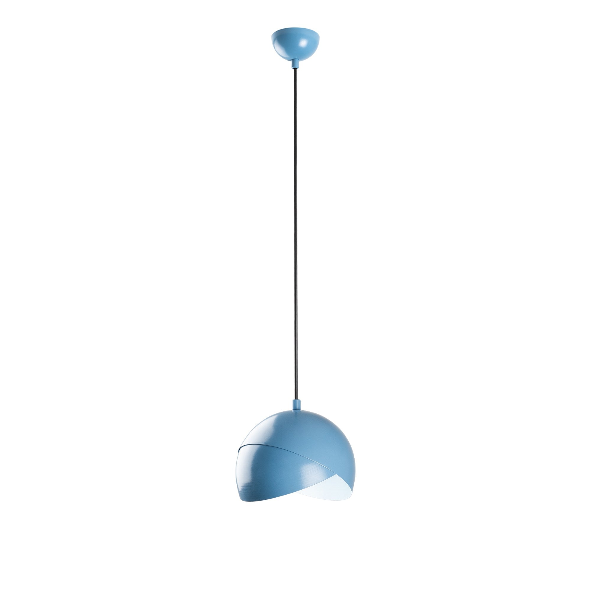 Candeeiro de Teto – altura ajustável de 22 a 114 cm – azul claro – metal
