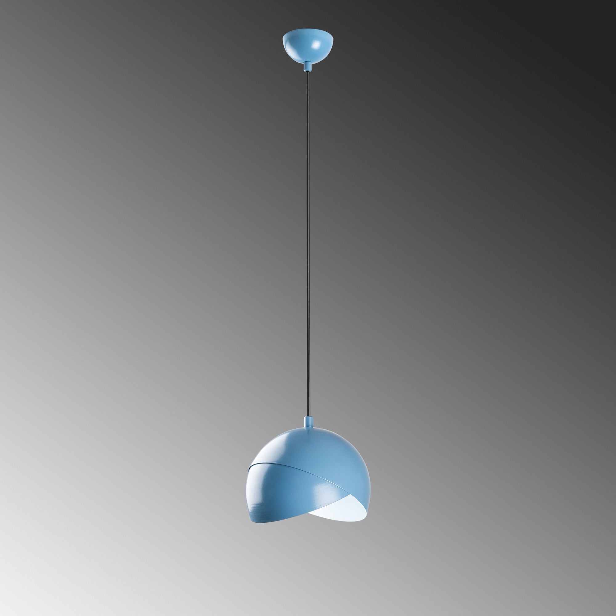 Candeeiro de Teto – altura ajustável de 22 a 114 cm – azul claro – metal