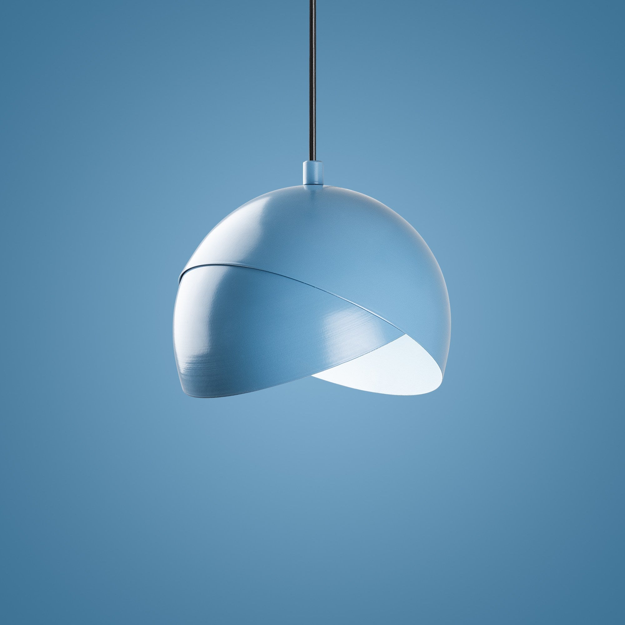 Candeeiro de Teto – altura ajustável de 22 a 114 cm – azul claro – metal