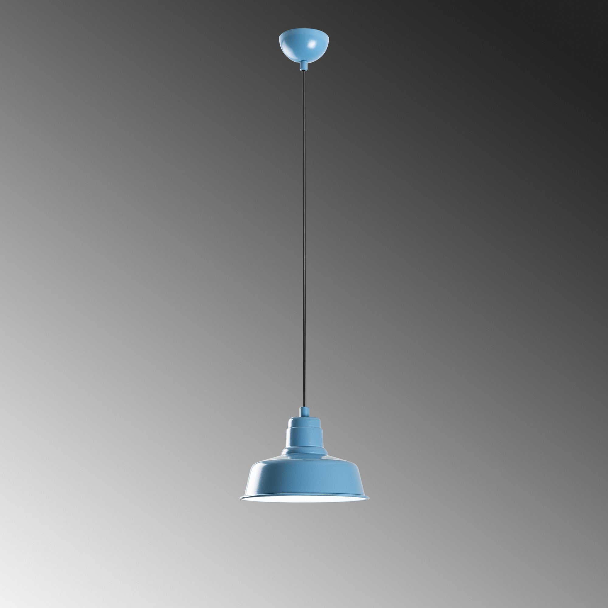 Candeeiro de Teto elegante – altura ajustável de 21 a 108 cm – azul claro – metal