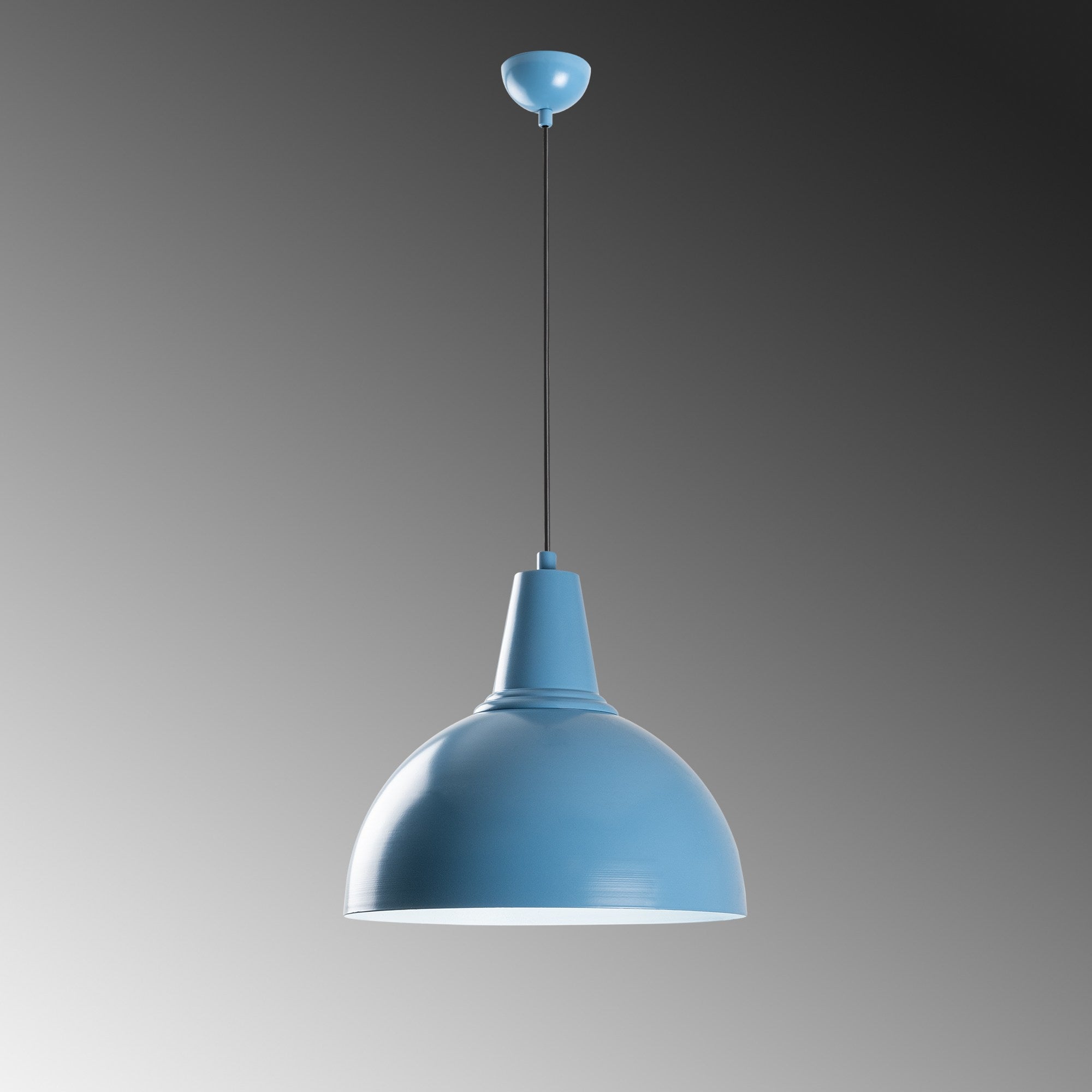 Candeeiro de Teto – 32 a 121 cm – Azul Claro – Metal