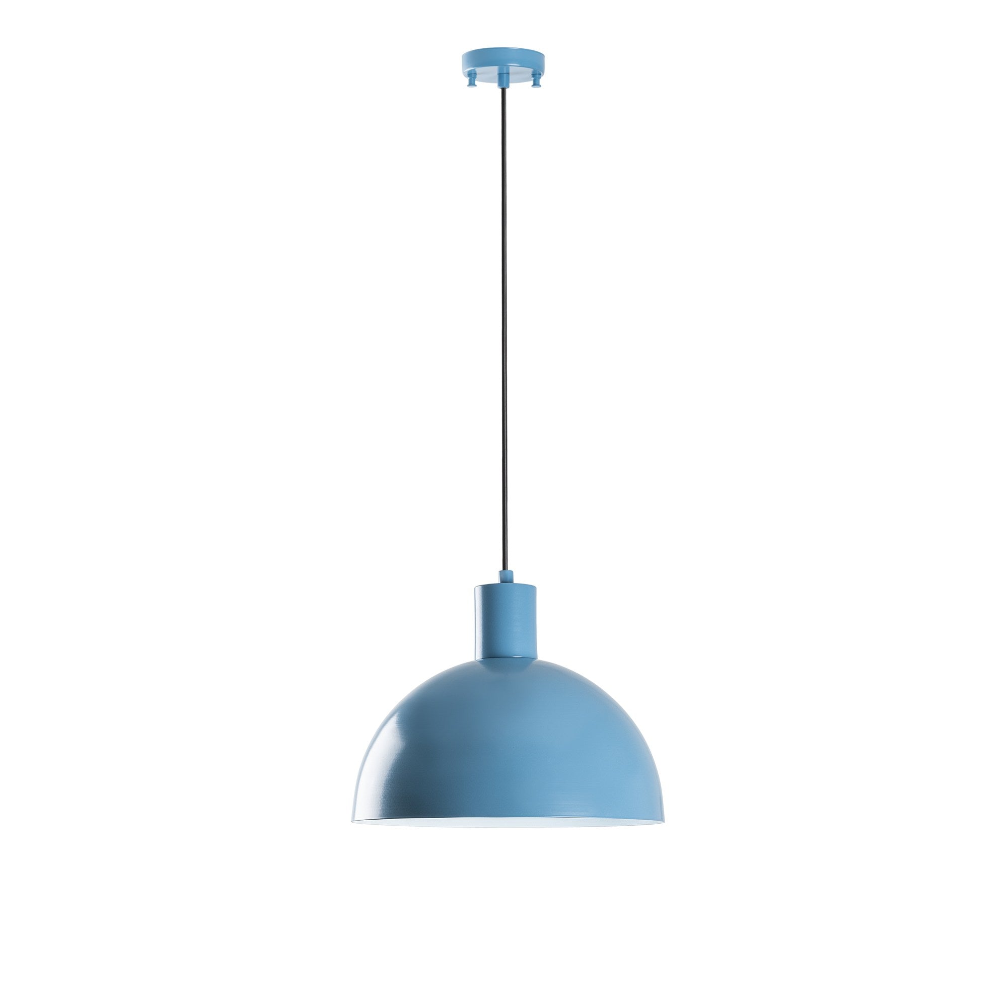Candeeiro de Teto – Altura Ajustável 28-117 cm – Azul Claro – Metal