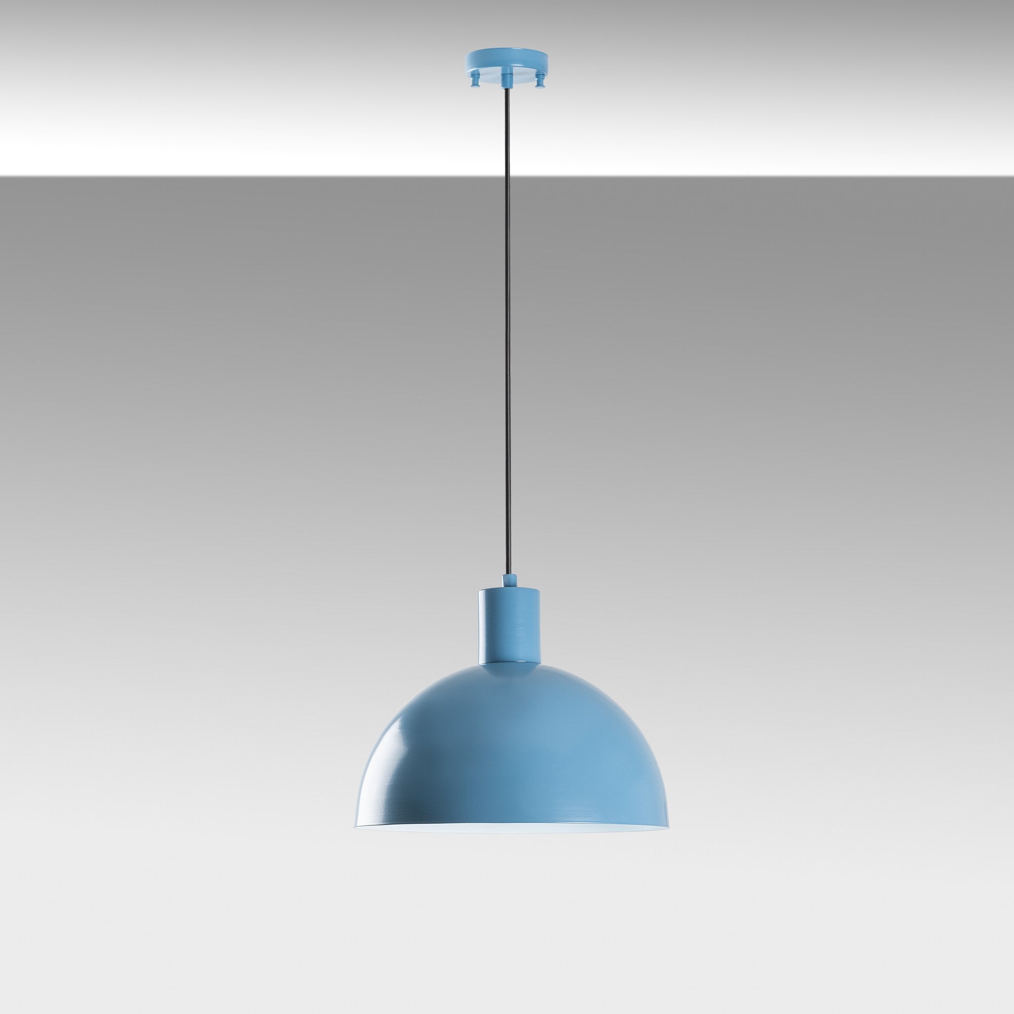 Candeeiro de Teto – Altura Ajustável 28-117 cm – Azul Claro – Metal